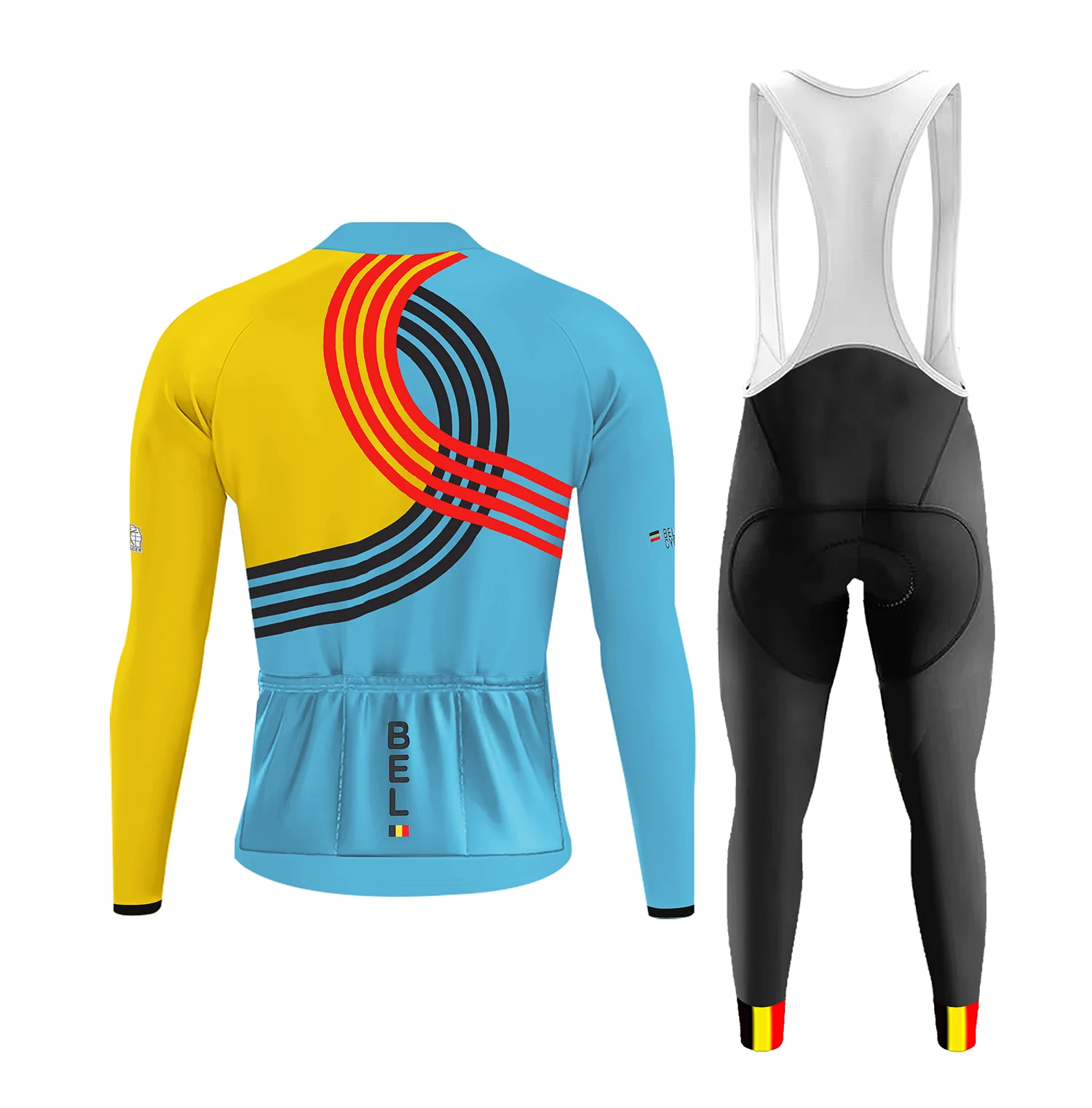 2025 Belgian National Team Cycling Jersey Men's Long Sleeve Cycling Kit - Image 2