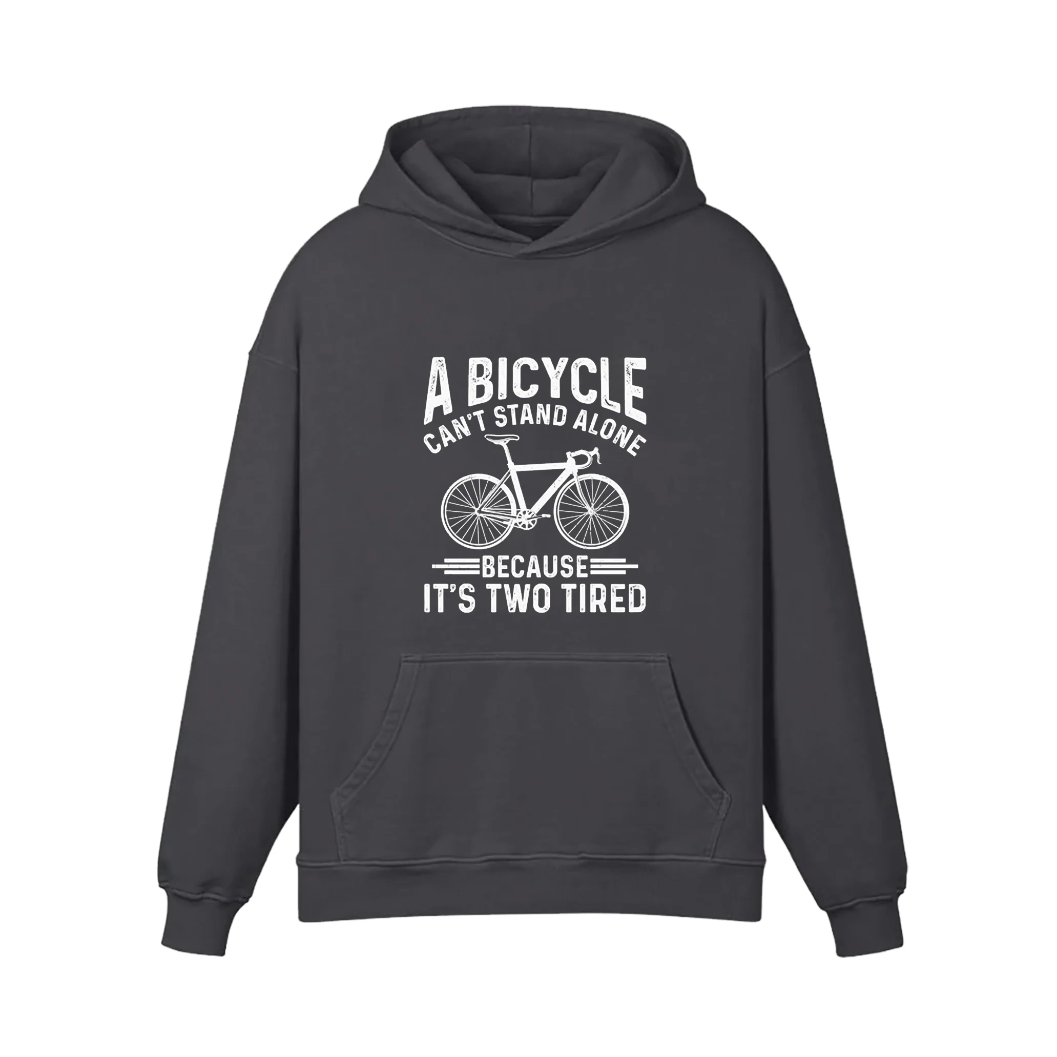 A Bicycle Can't Stand Alone Because lt's Two Tired Bike Hoodie - Image 2