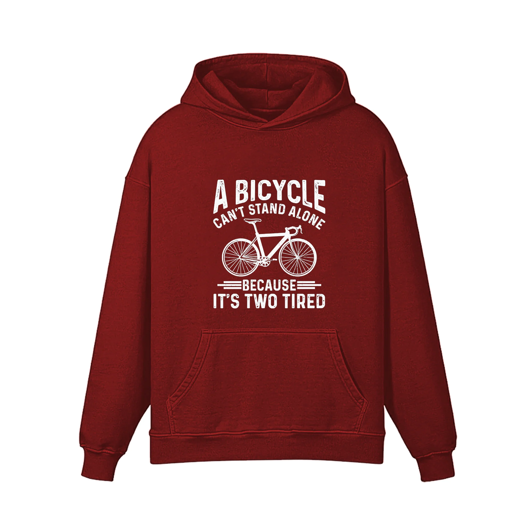 A Bicycle Can't Stand Alone Because lt's Two Tired Bike Hoodie - Image 5