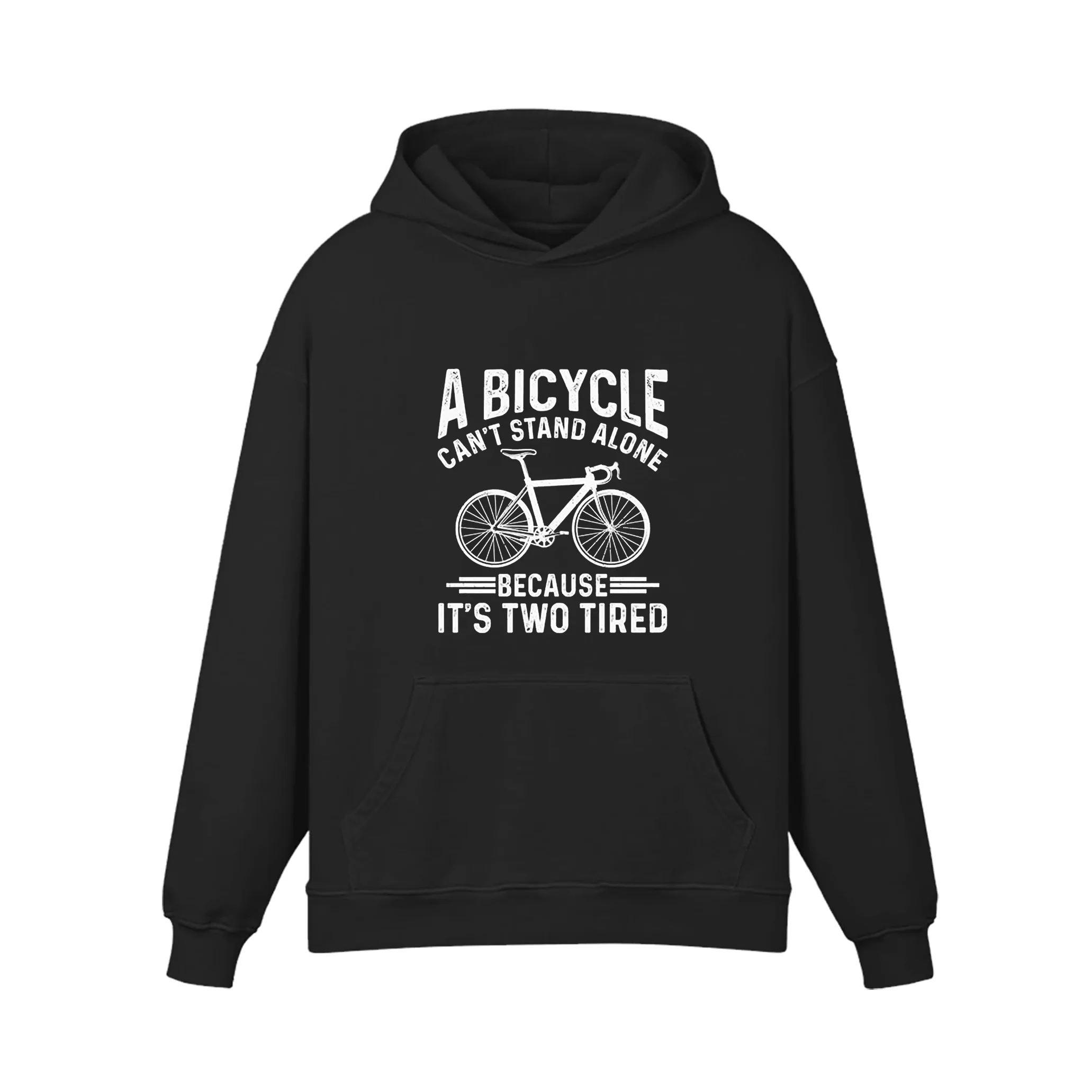 A Bicycle Can't Stand Alone Because lt's Two Tired Bike Hoodie - Image 8