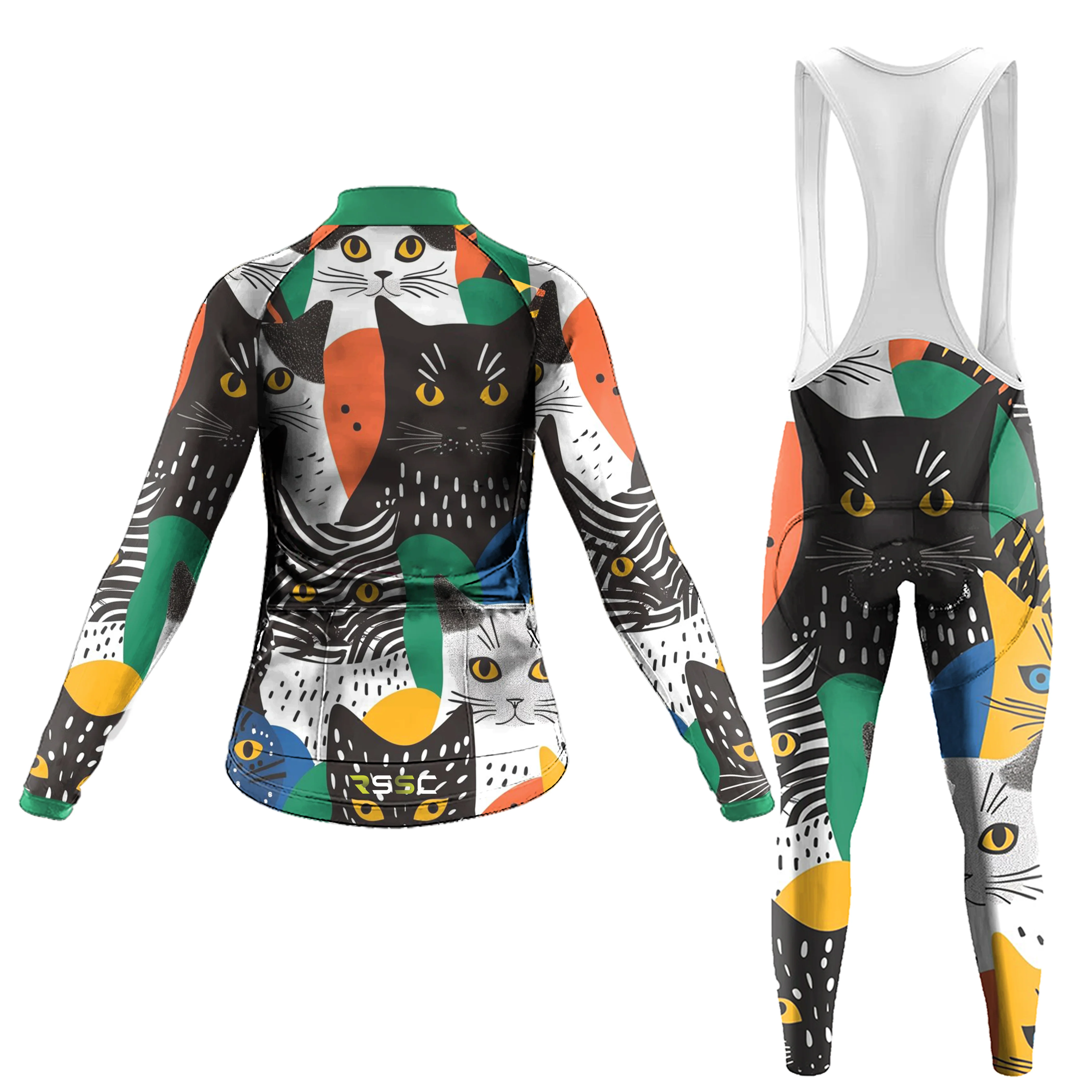 A Bunch Of Cats Women's Long Sleeve Cycling Kit - Image 2