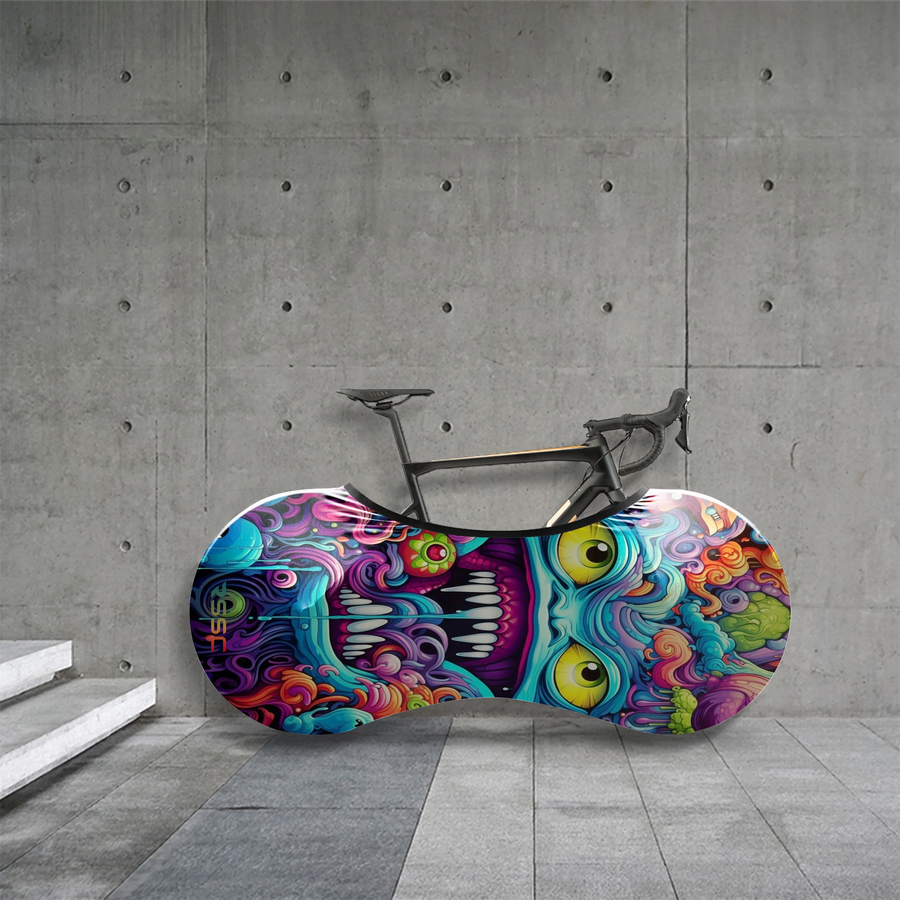 Abstract Graffiti Demon Doodle Bicycle Wheels Cover - Image 3