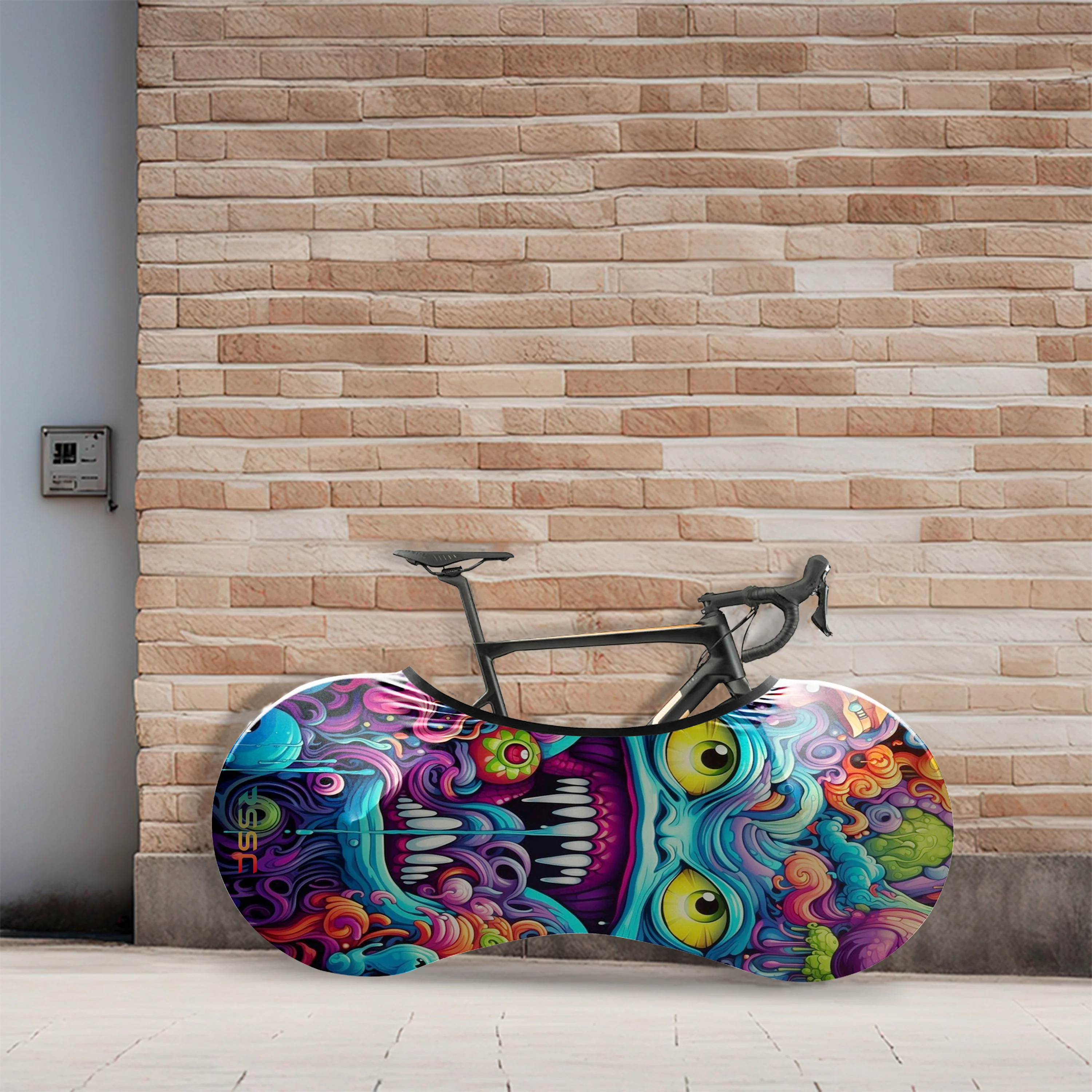 Abstract Graffiti Demon Doodle Bicycle Wheels Cover - Image 4