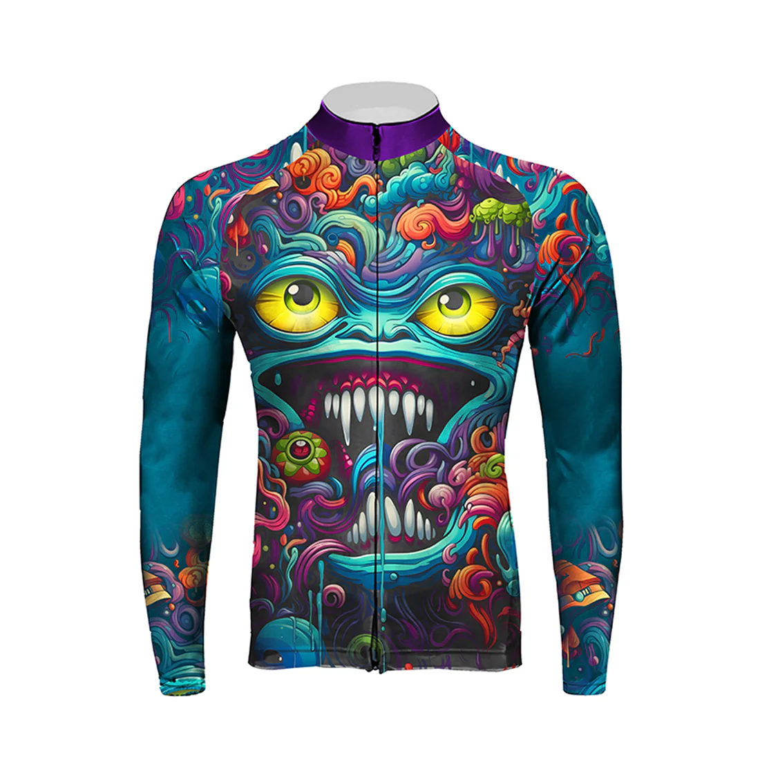 Abstract Graffiti Demon Doodle Men's Long Sleeve Cycling Kit - Image 3