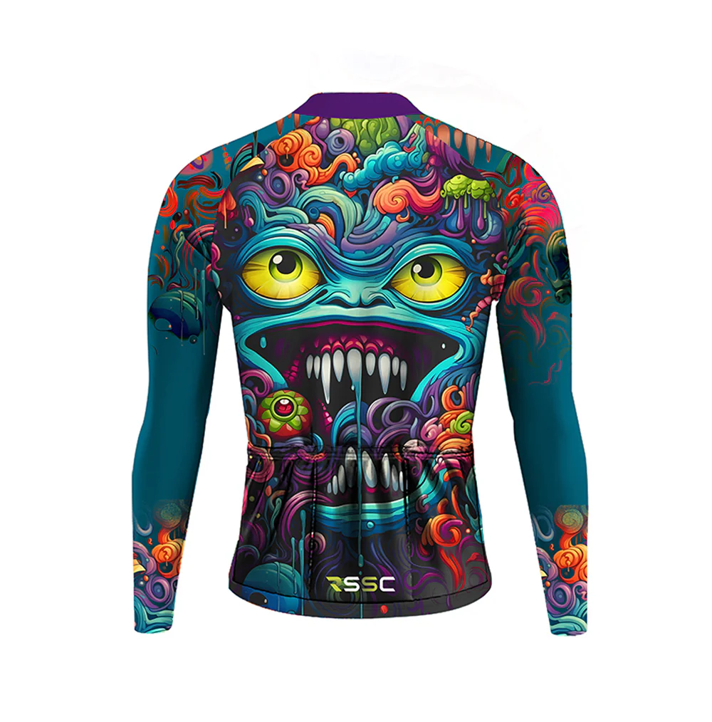 Abstract Graffiti Demon Doodle Men's Long Sleeve Cycling Kit - Image 4