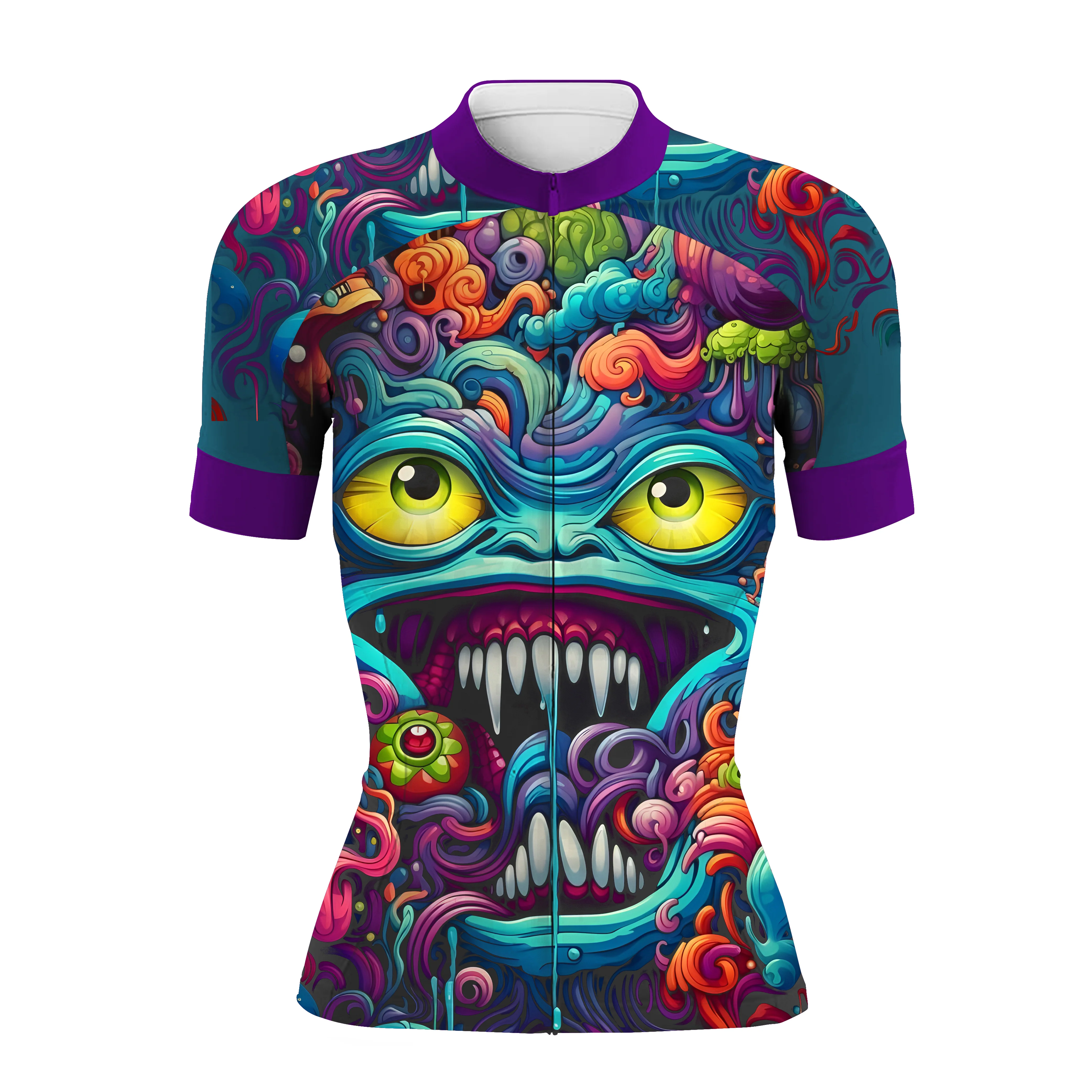 Abstract Graffiti Demon Doodle Women's Short Sleeve Cycling Kit - Image 3