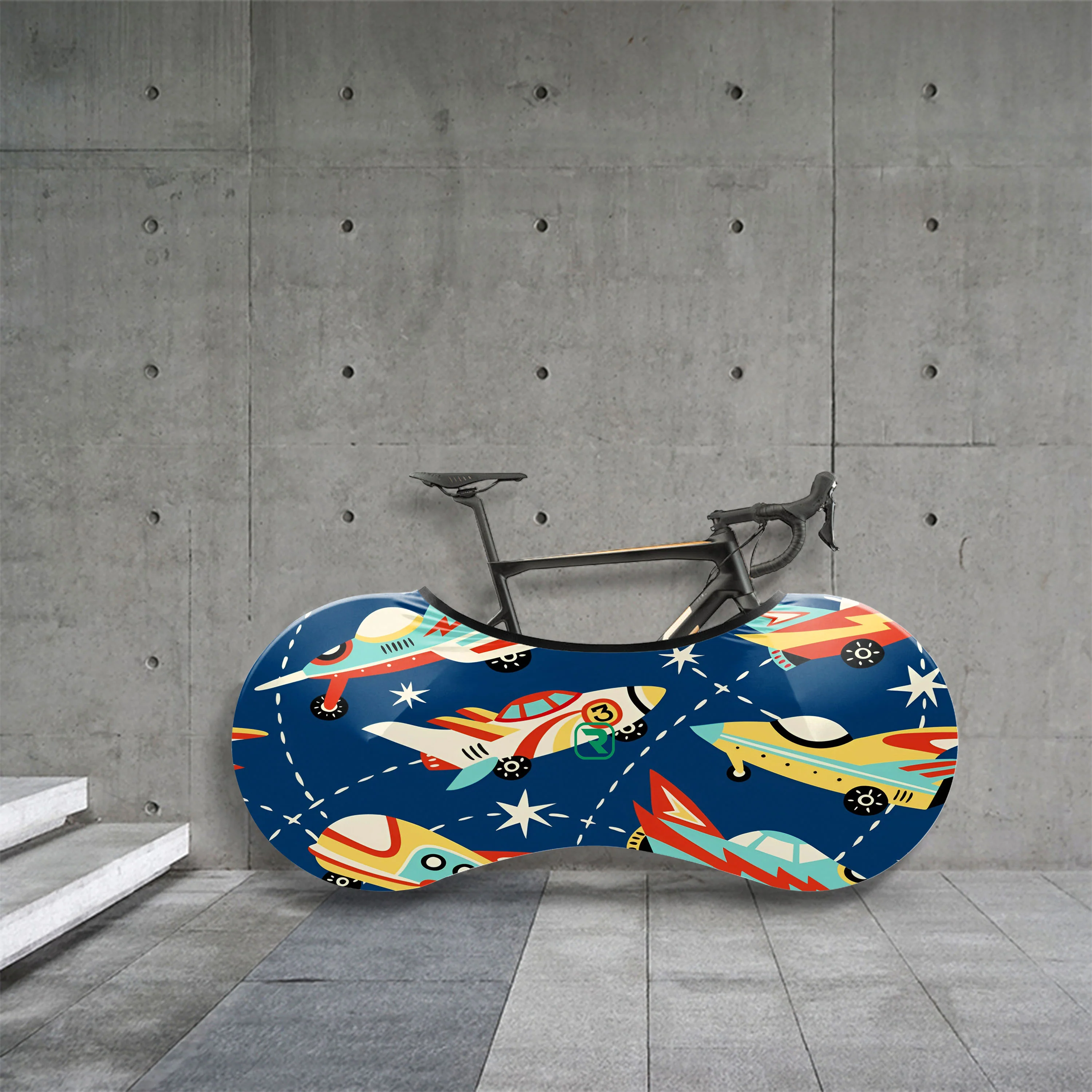 Airplane Illustration Bicycle Wheels Cover - Image 4