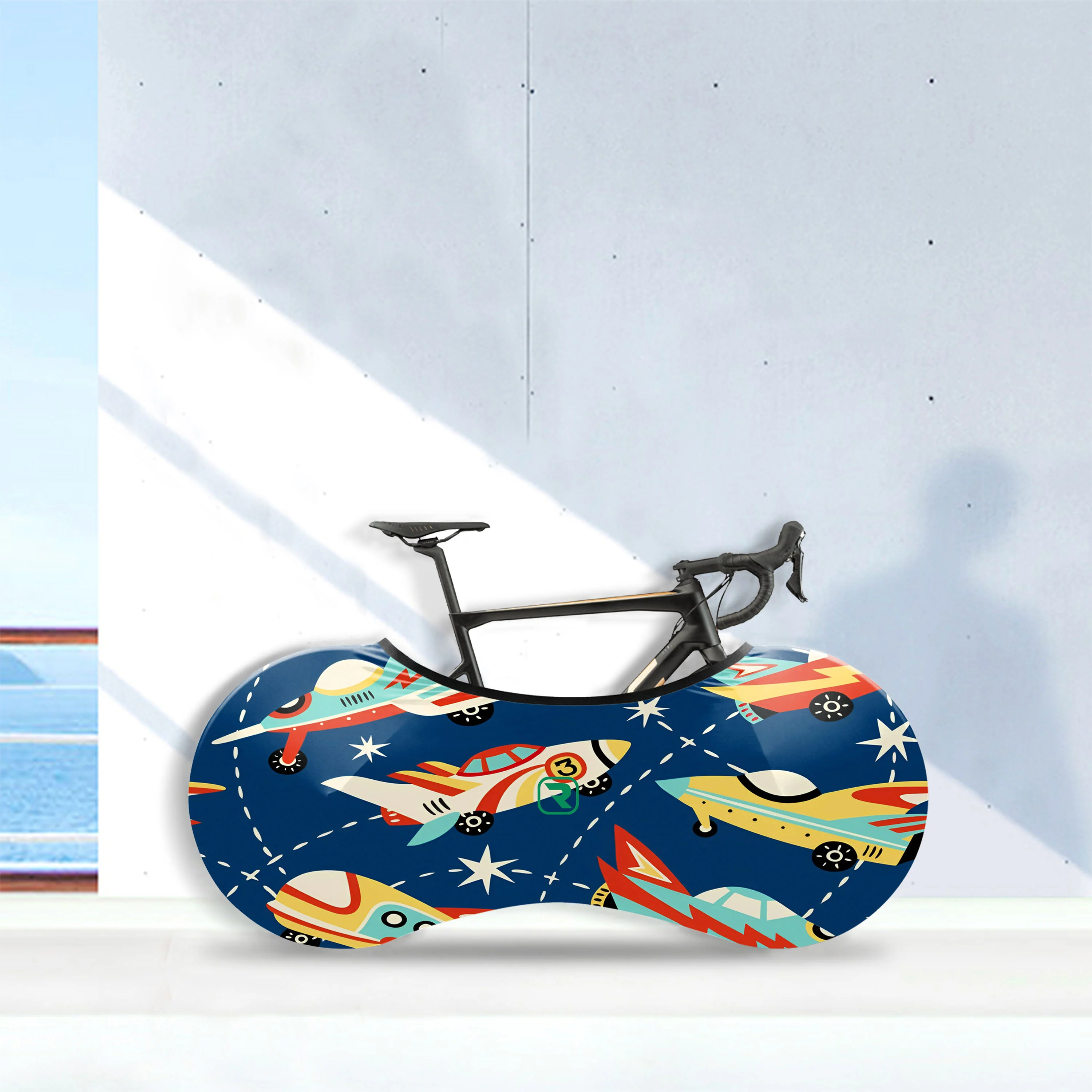 Airplane Illustration Bicycle Wheels Cover - Image 5