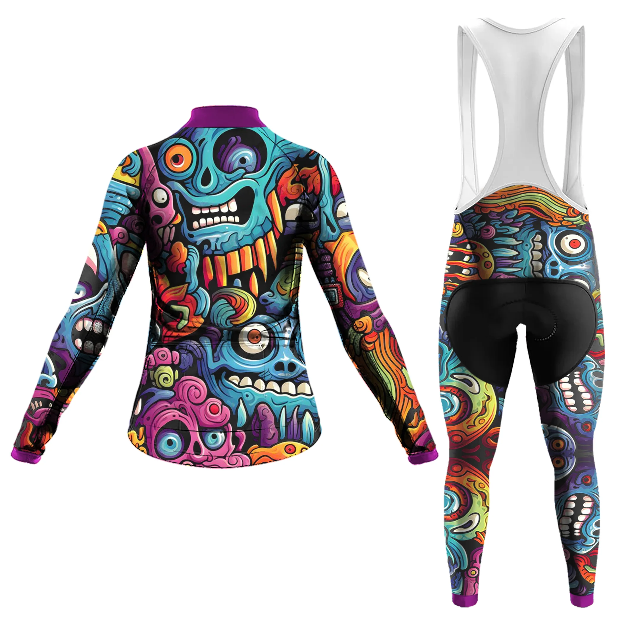 Alien Creatures Multicolor Women's Long Sleeve Cycling Kit - Image 2
