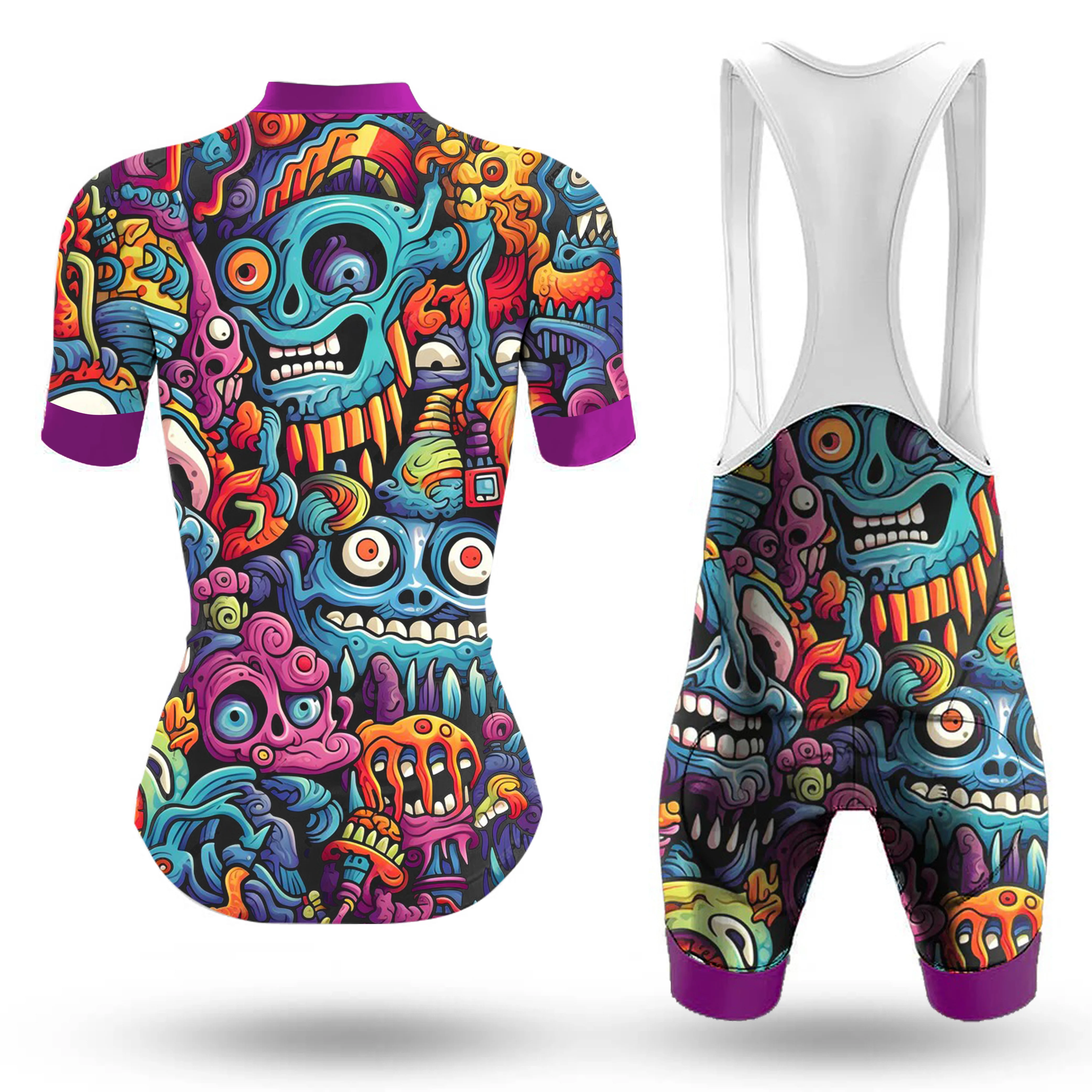 Alien Creatures Multicolor Women's Short Sleeve Cycling Kit - Image 2