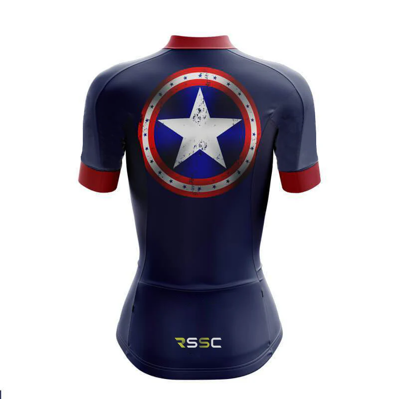 America Women's Short Sleeve Cycling Jersey - Image 2