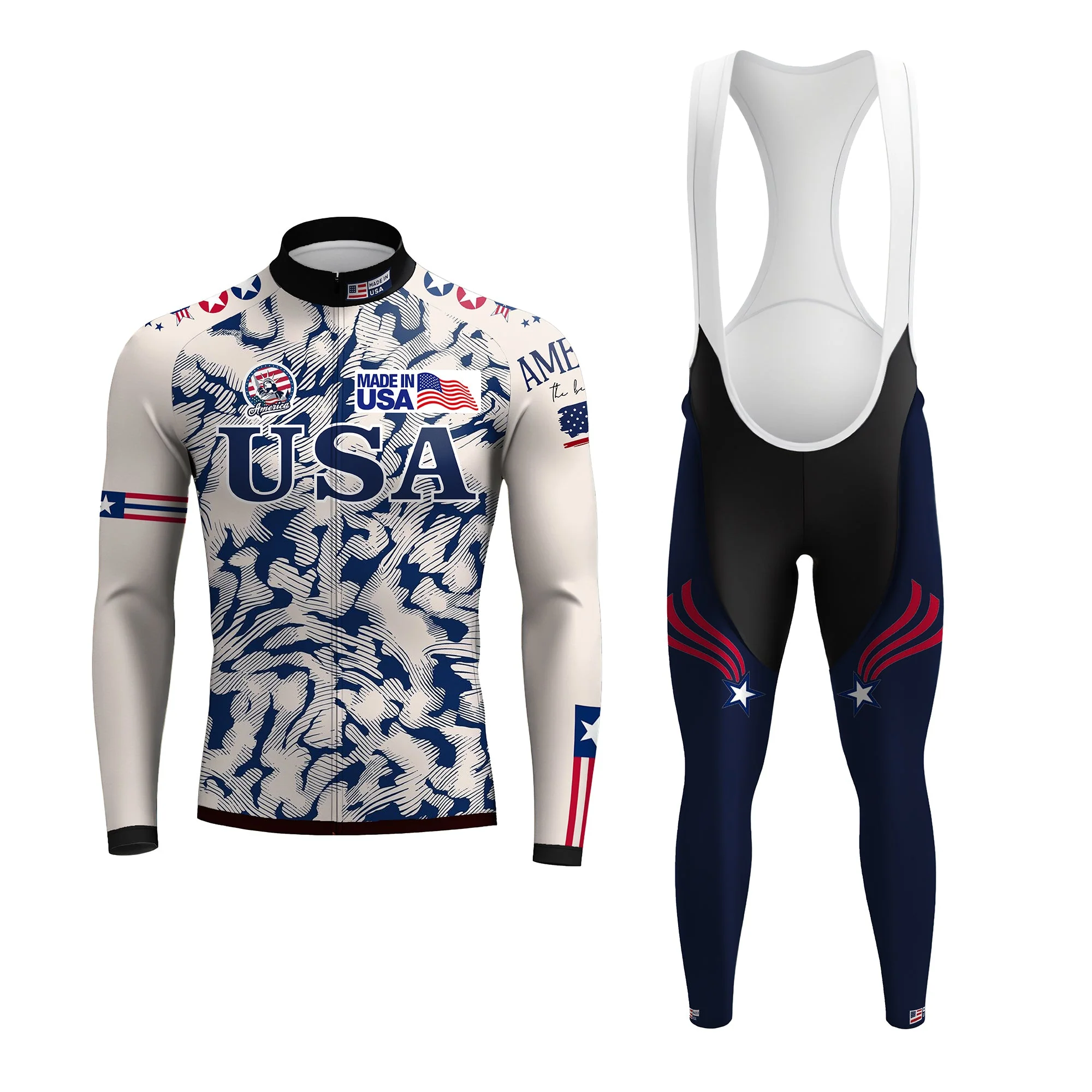 American cyclist Men's Long Sleeve Cycling Kit
