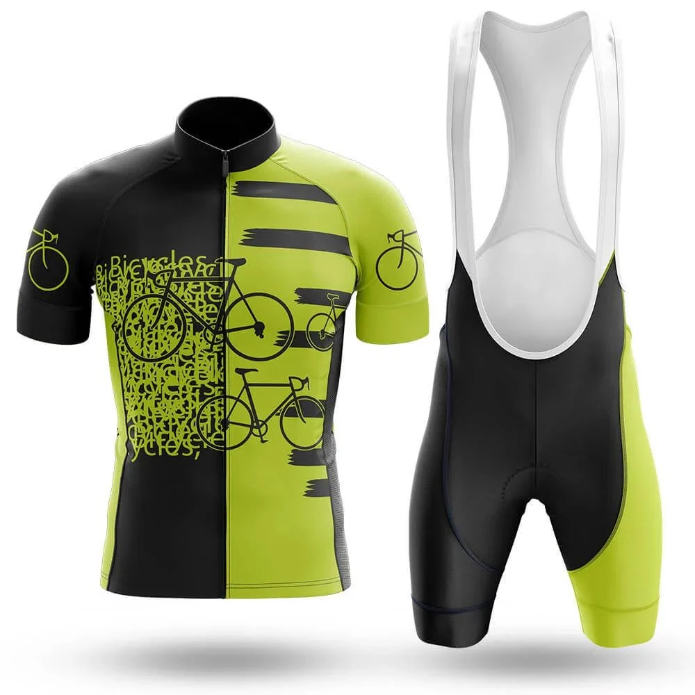Bicycles Pattern Men's Short Sleeve Cycling Kit