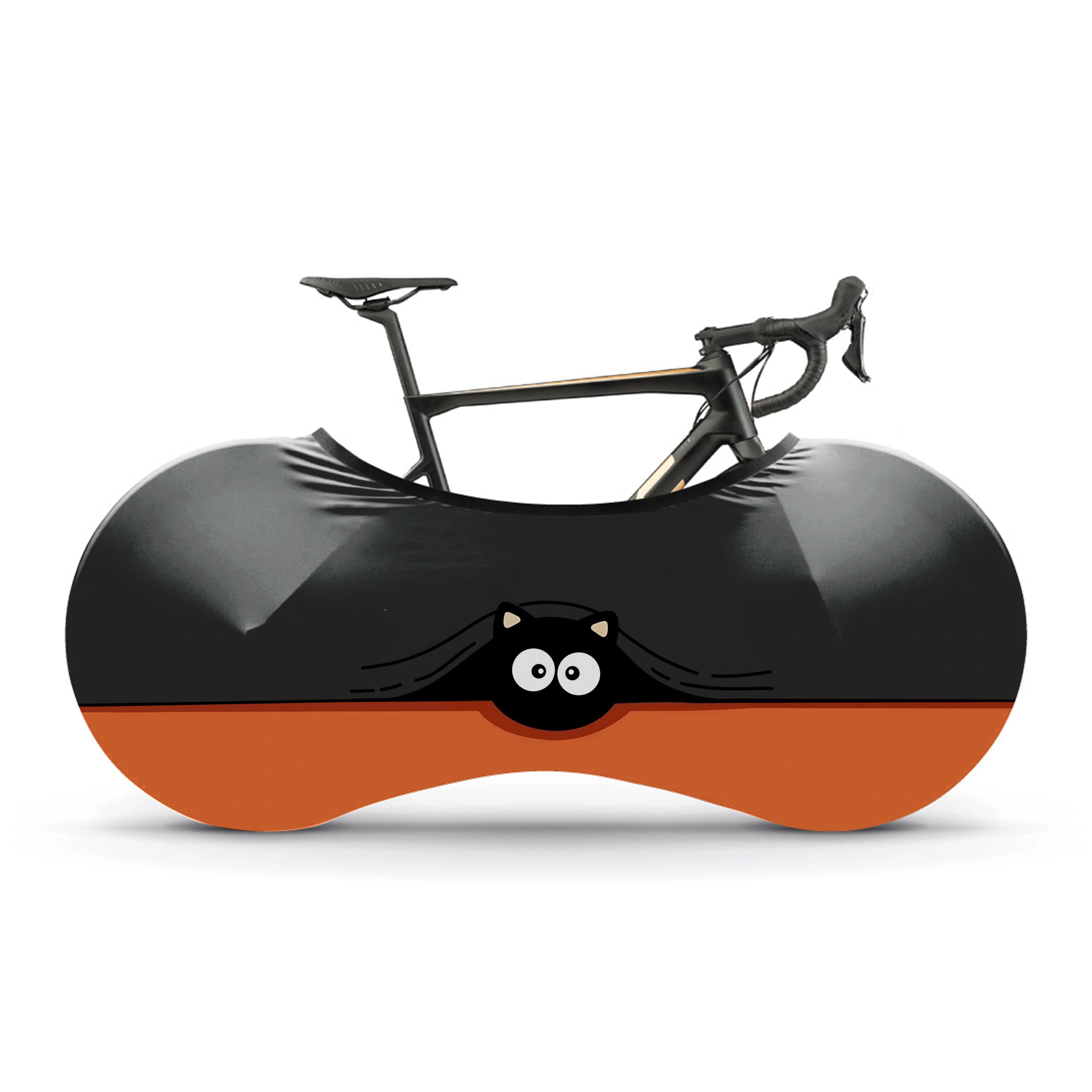 big-eyed black cat Bicycle Wheels Cover