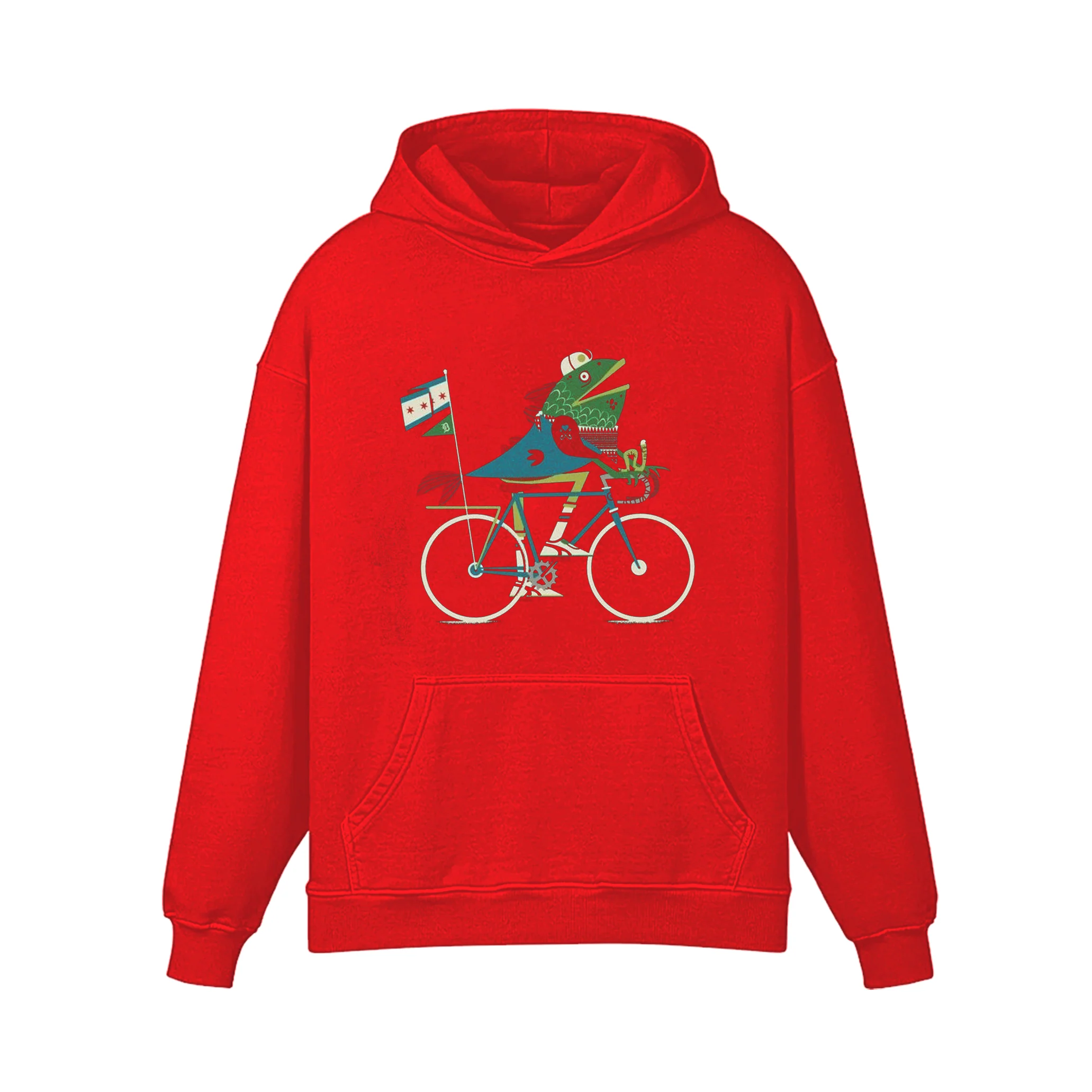 Big Fish On Bike Hoodie - Image 5