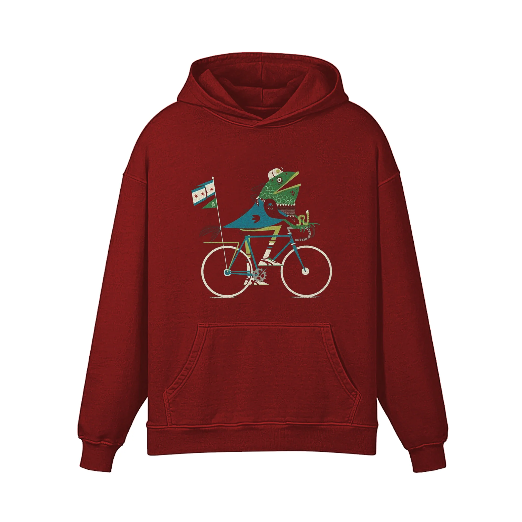 Big Fish On Bike Hoodie - Image 6