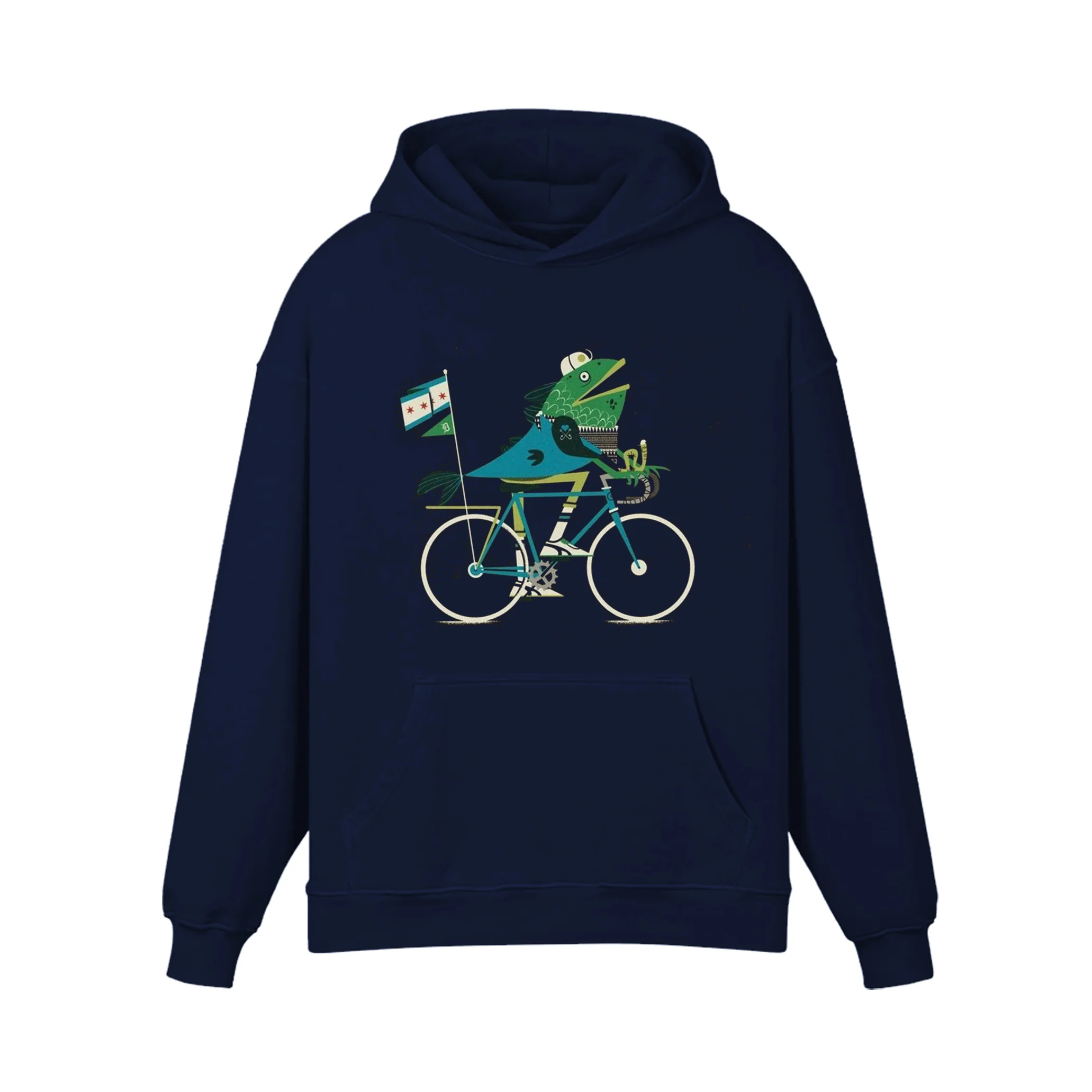 Big Fish On Bike Hoodie - Image 8