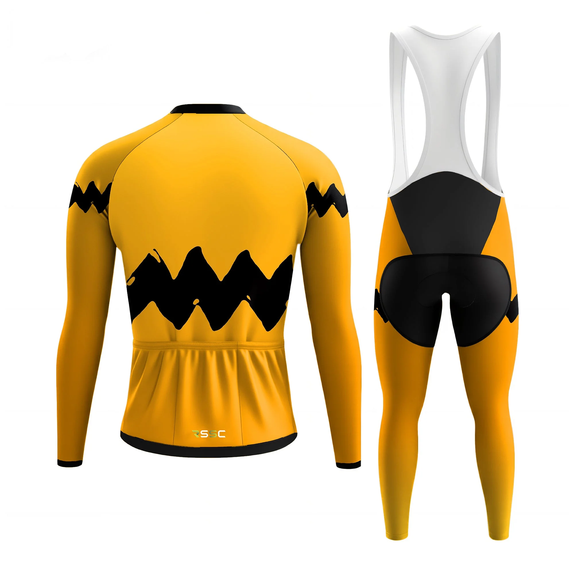 black wave Men's Long Sleeve Cycling Kit - Image 2