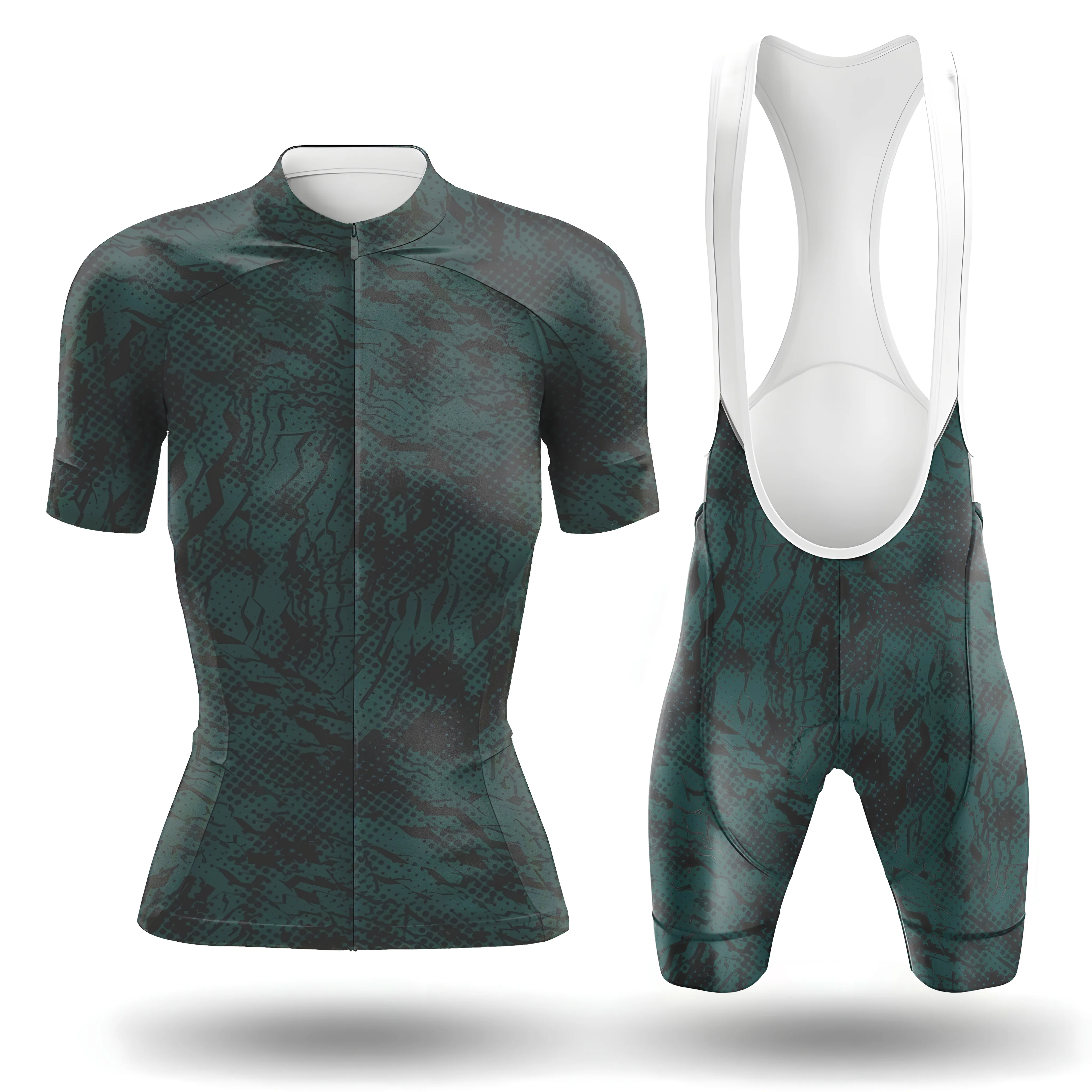 Blue Black Texture Women's Short Sleeve Cycling Kit