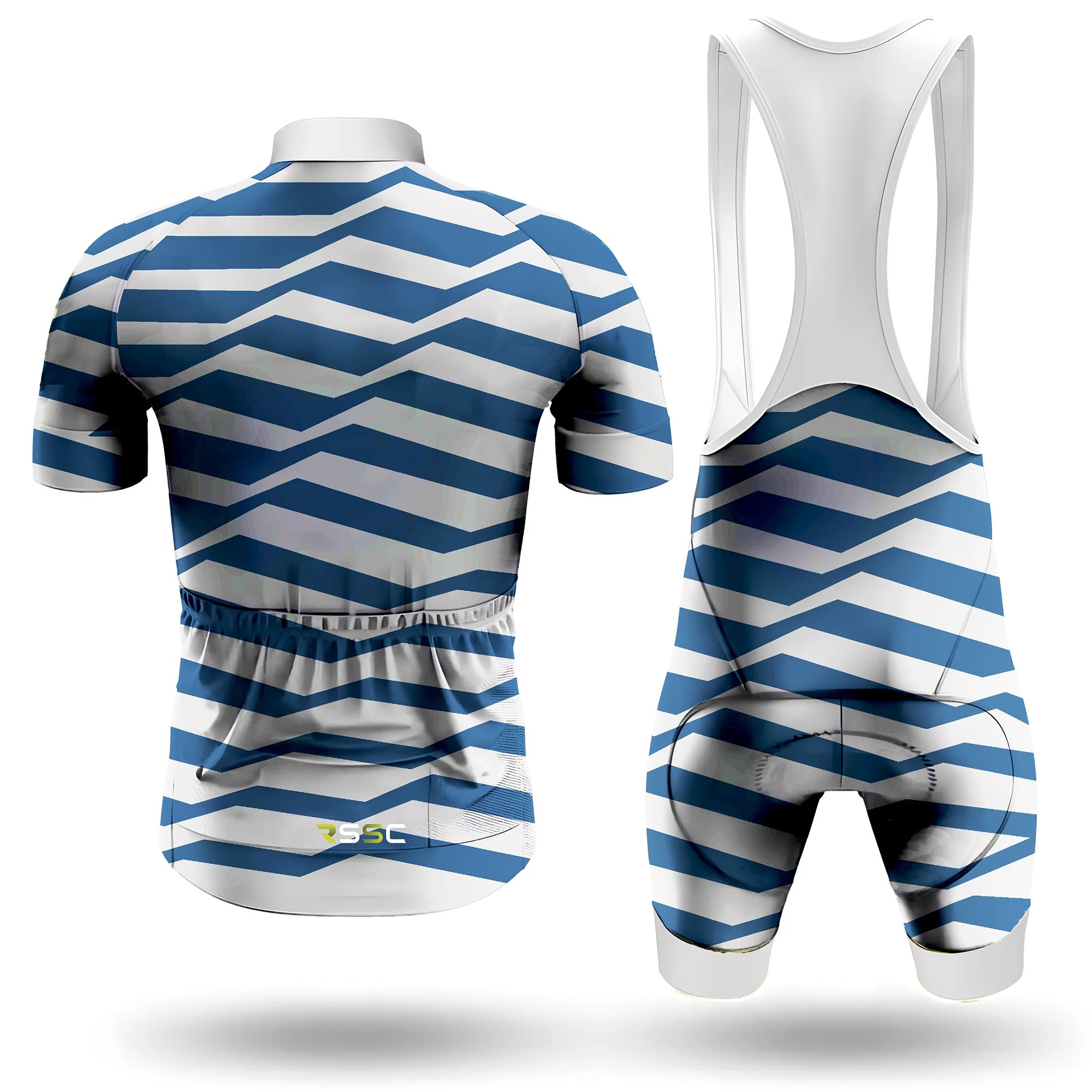 Blue Pattern Men's Cycling Kit - Image 2