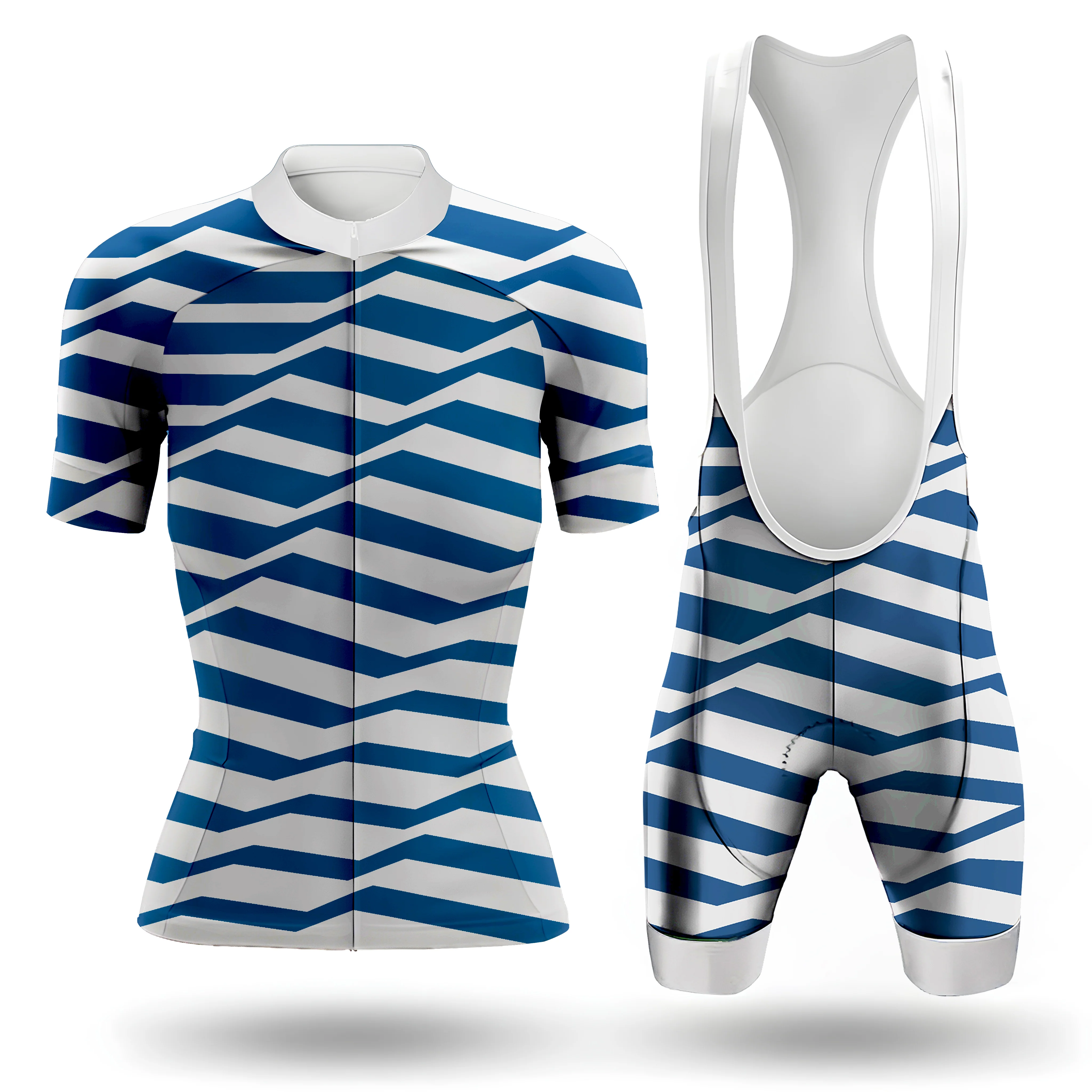 Blue Pattern Women's Short Sleeve Cycling Kit