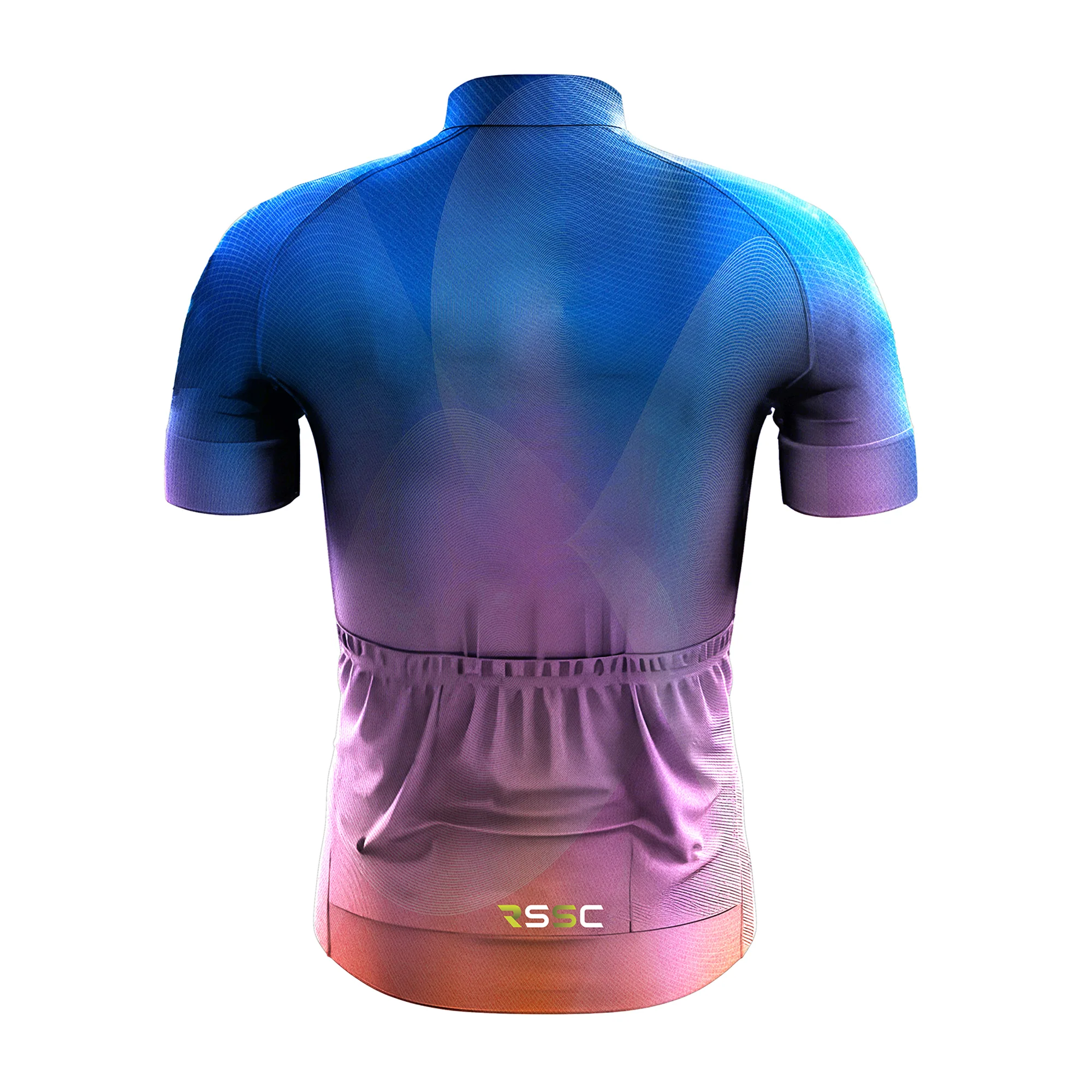 Blue Pink Orange Gradient Men's Cycling Kit - Image 4