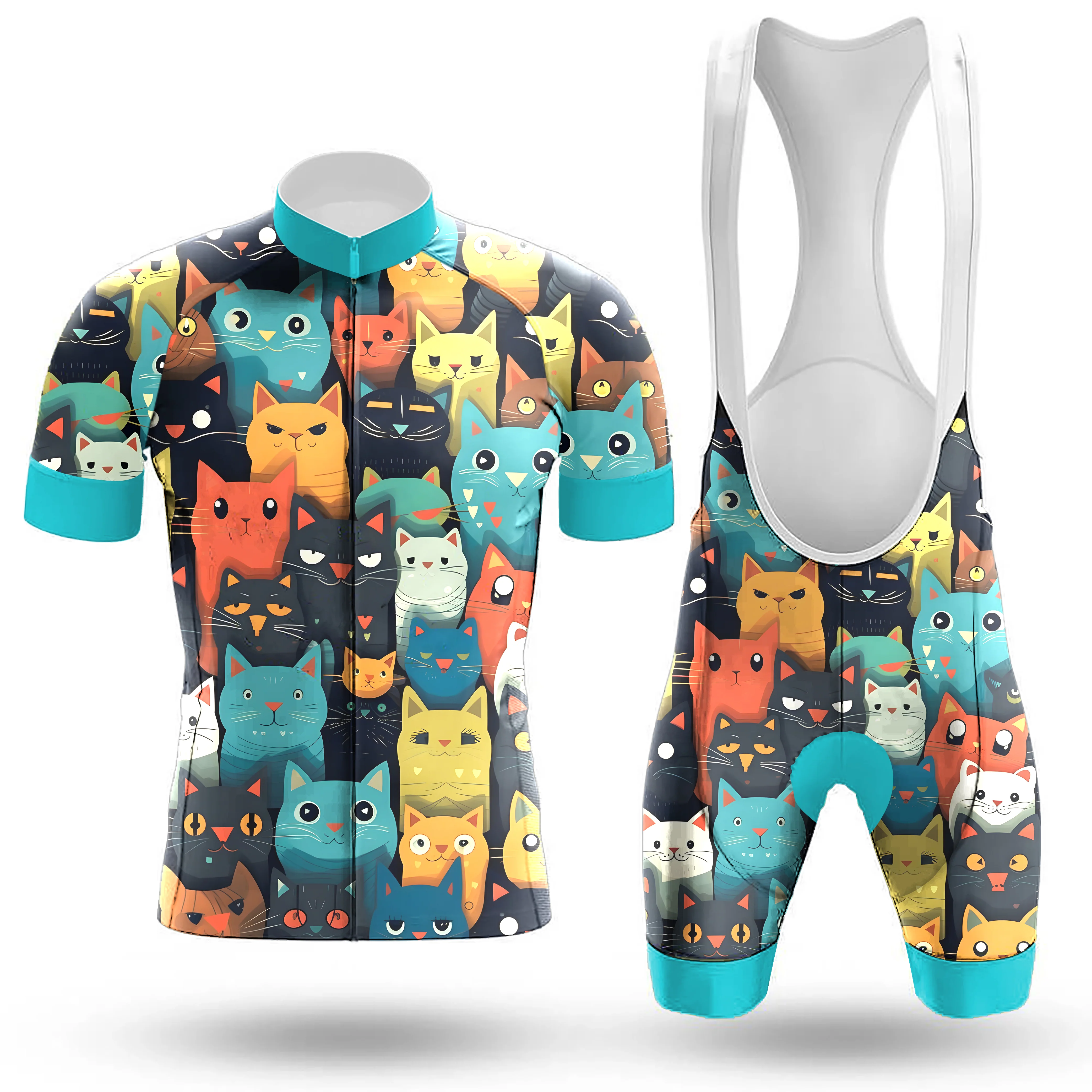 Cartoon Cat Men's Cycling Kit