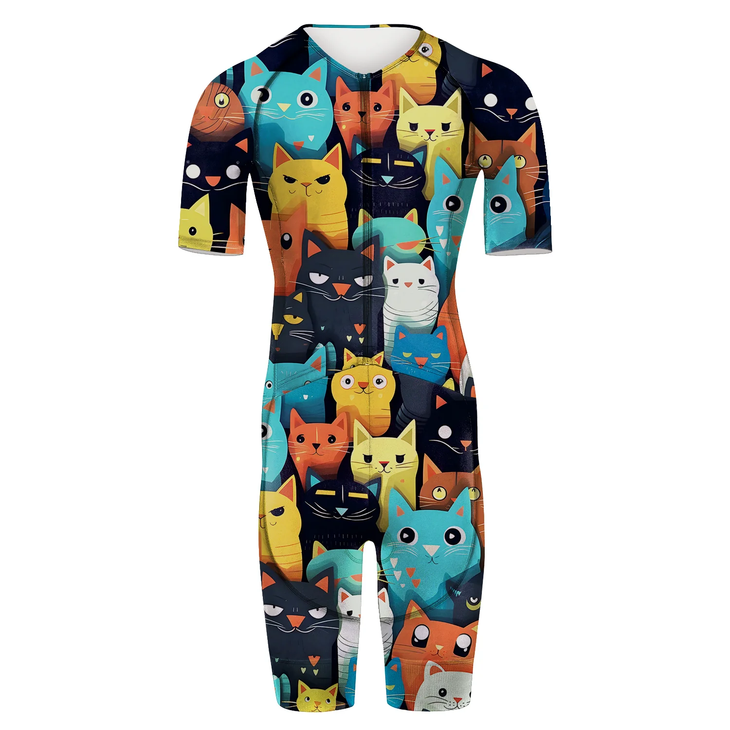 Cartoon Cat Men's Triathlon Suit