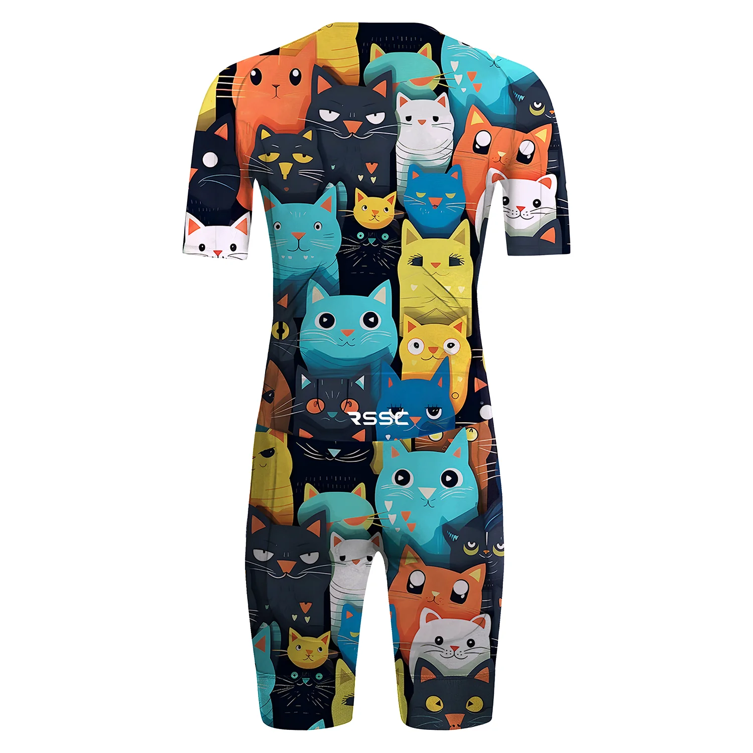 Cartoon Cat Men's Triathlon Suit - Image 2