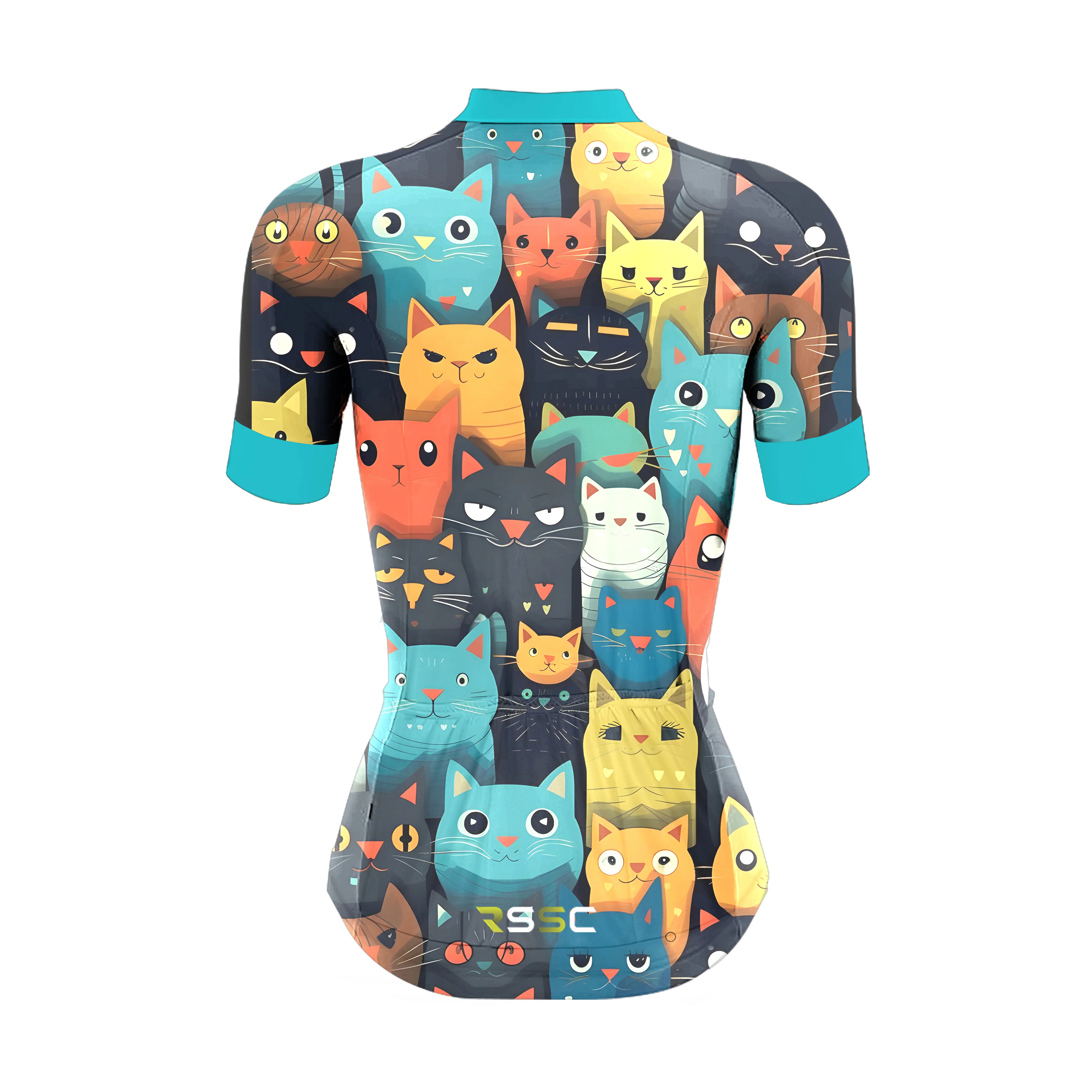 Cartoon Cat Women's Short Sleeve Cycling Kit - Image 4