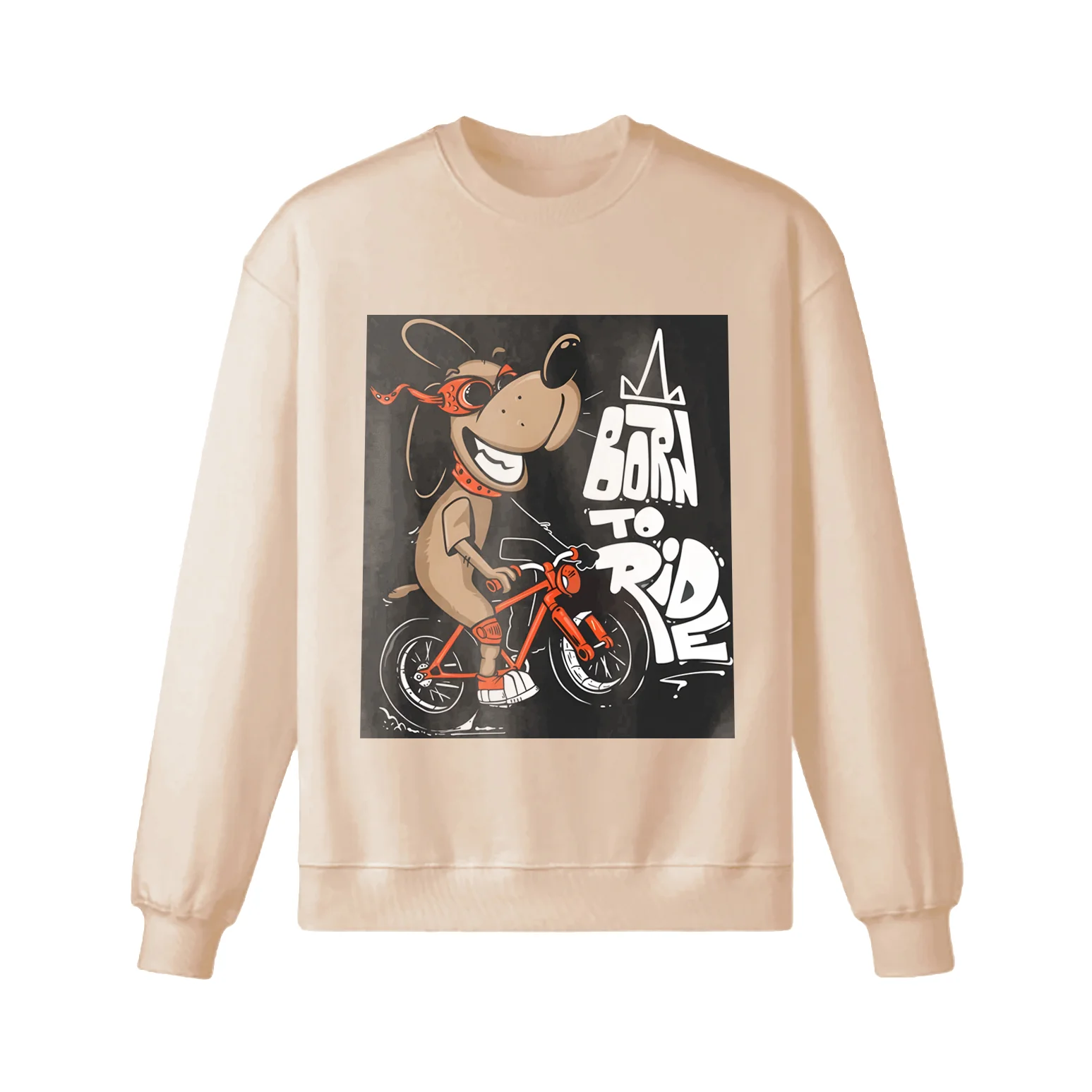 Cartoon Dog Riding Bicycle Sweatshirt