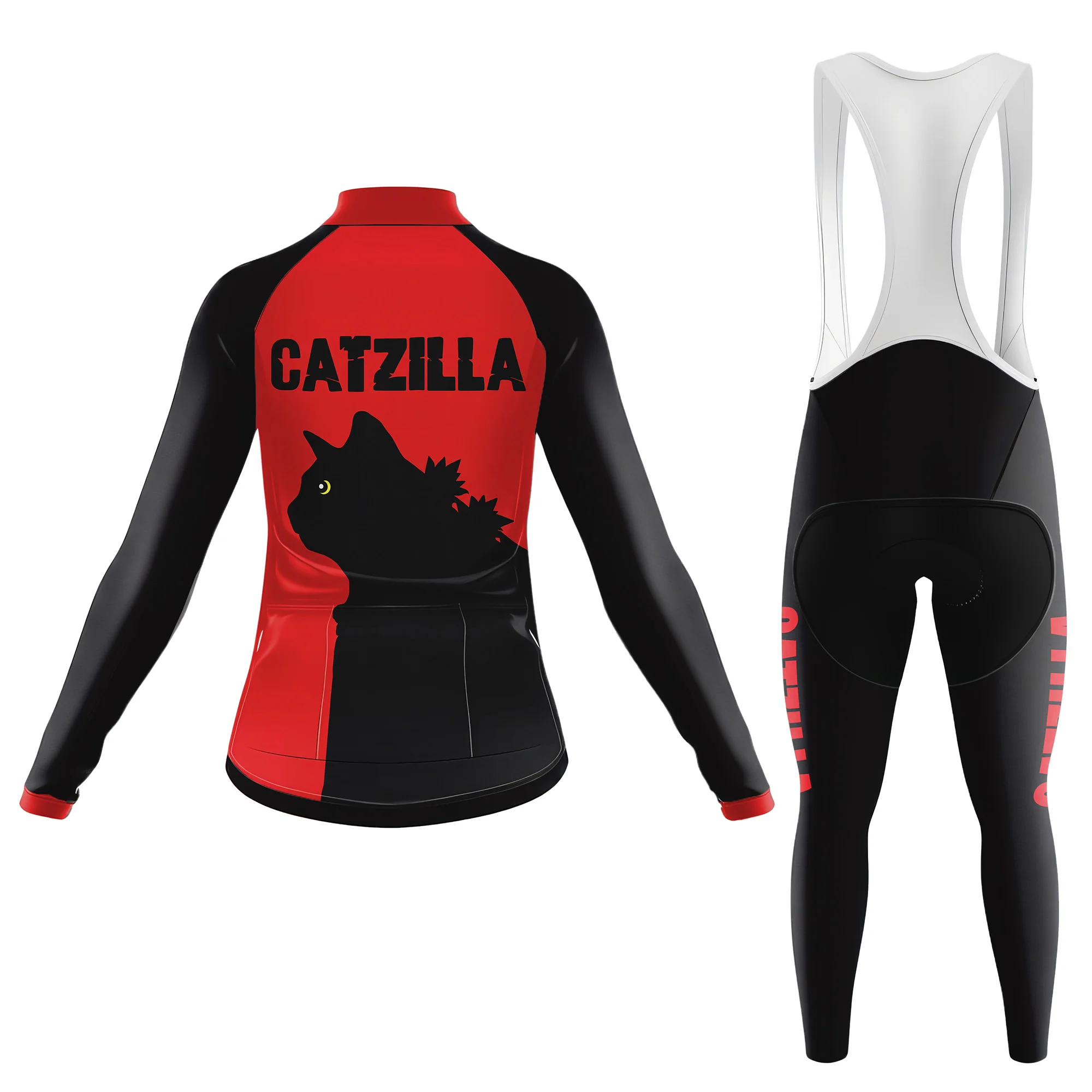 cat gatzilla Women's Long Sleeve Cycling Kit - Image 2