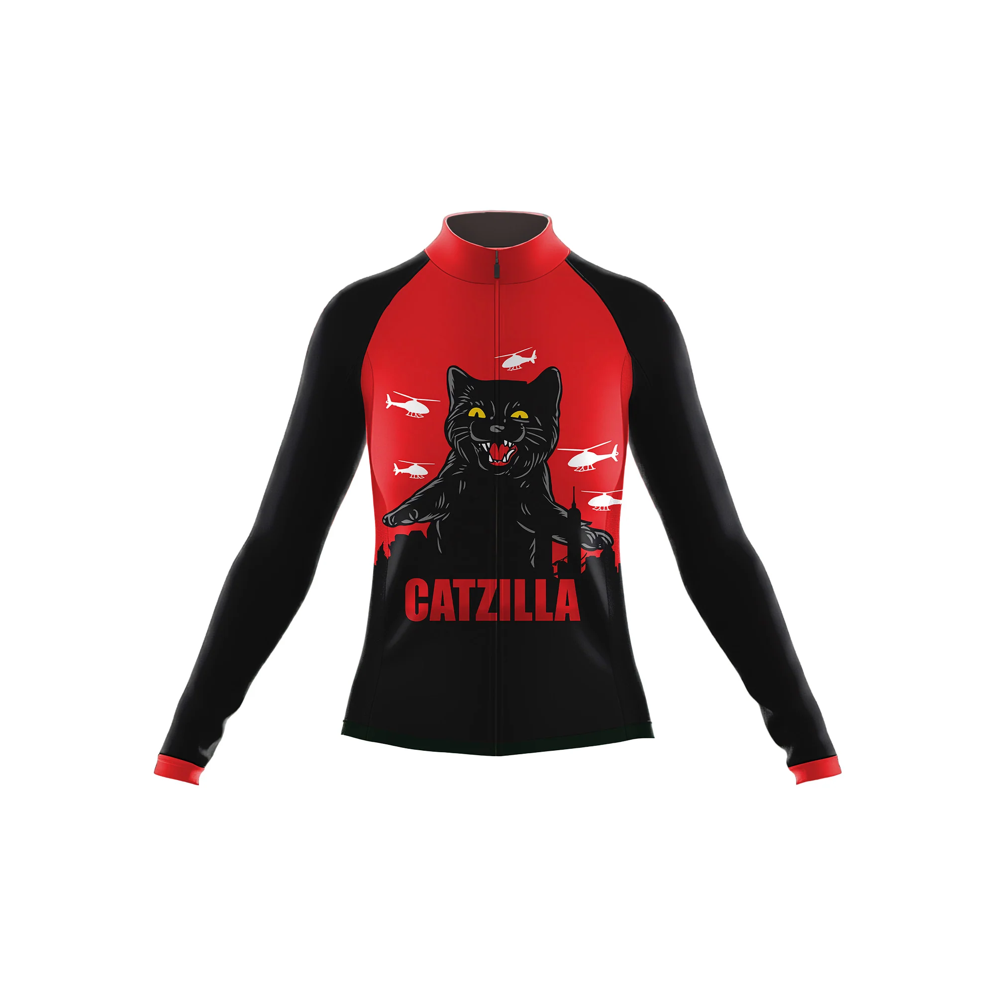 cat gatzilla Women's Long Sleeve Cycling Kit - Image 3