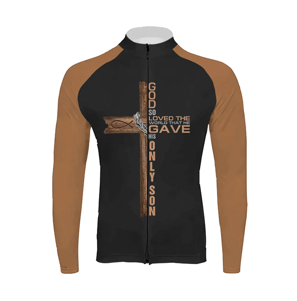 Christian Believer Cross Men's Long Sleeve Cycling Kit - Image 3