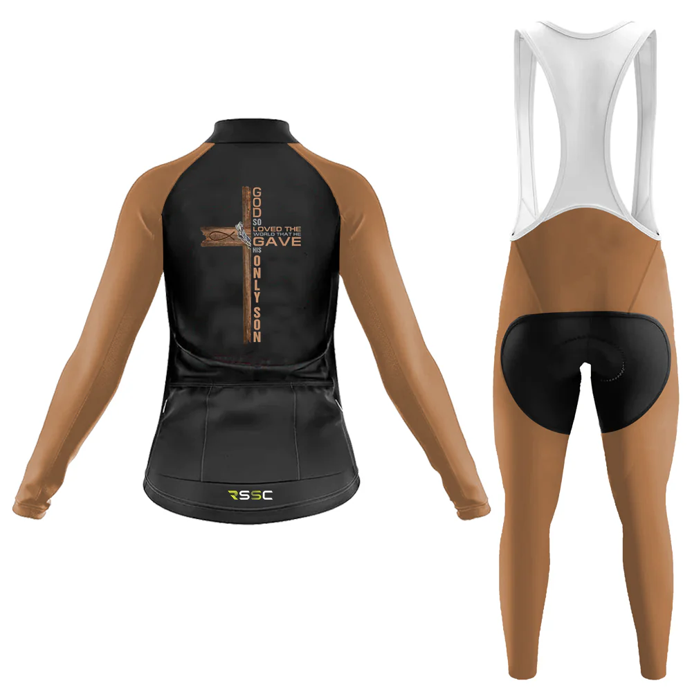 Christian Believer Cross Women's Long Sleeve Cycling Kit - Image 2