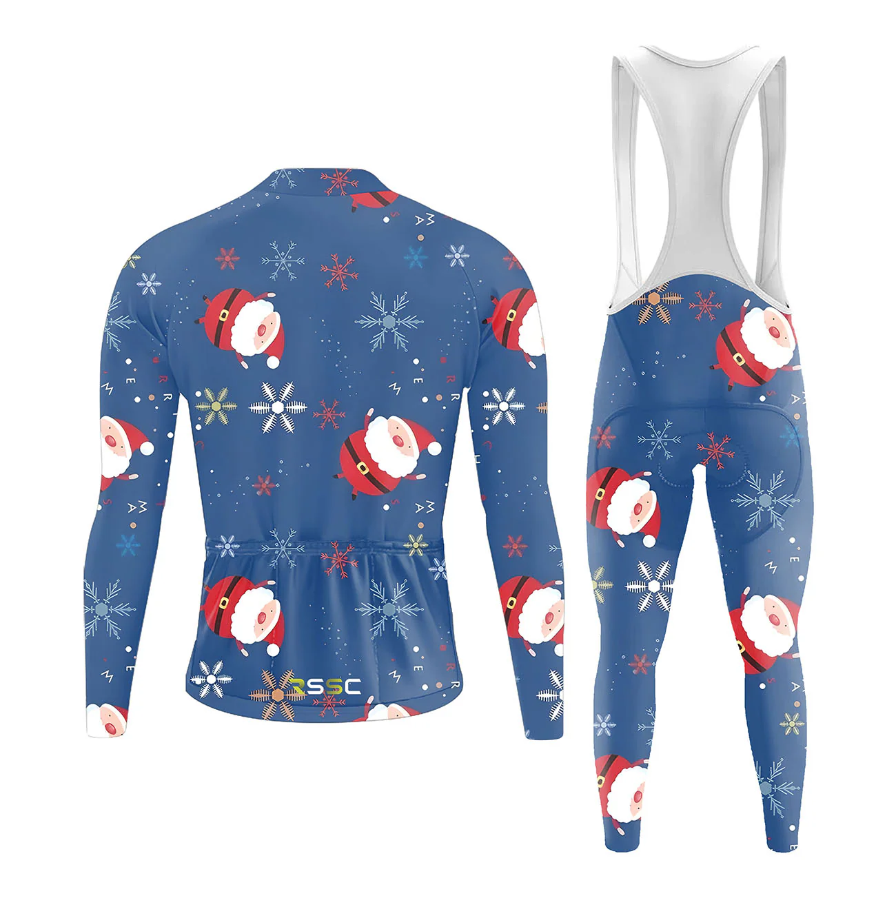 Christmas Cartoon Pictures Men's Long Sleeve Cycling Kit - Image 2