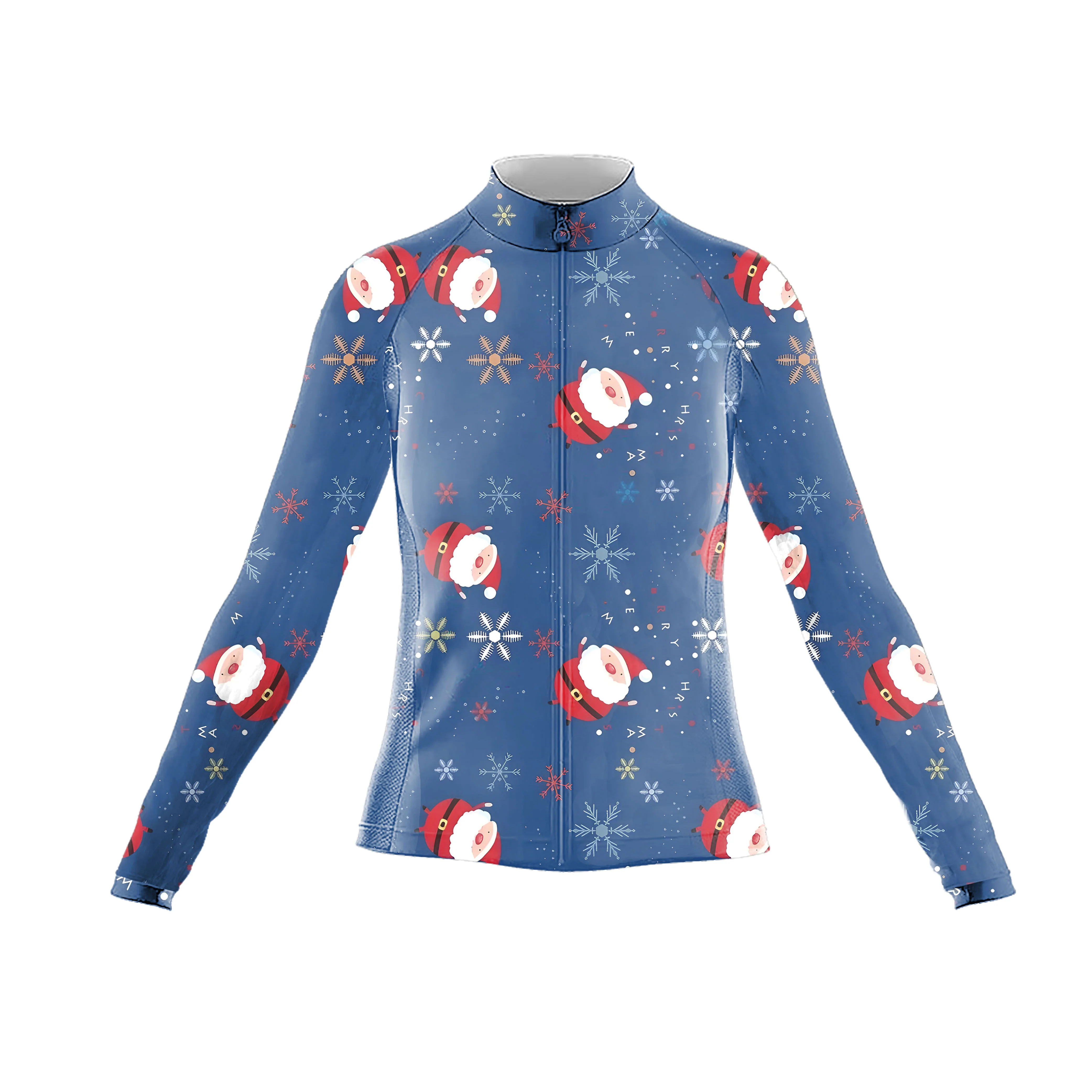 Christmas Cartoon Pictures Women's Long Sleeve Cycling Kit - Image 3