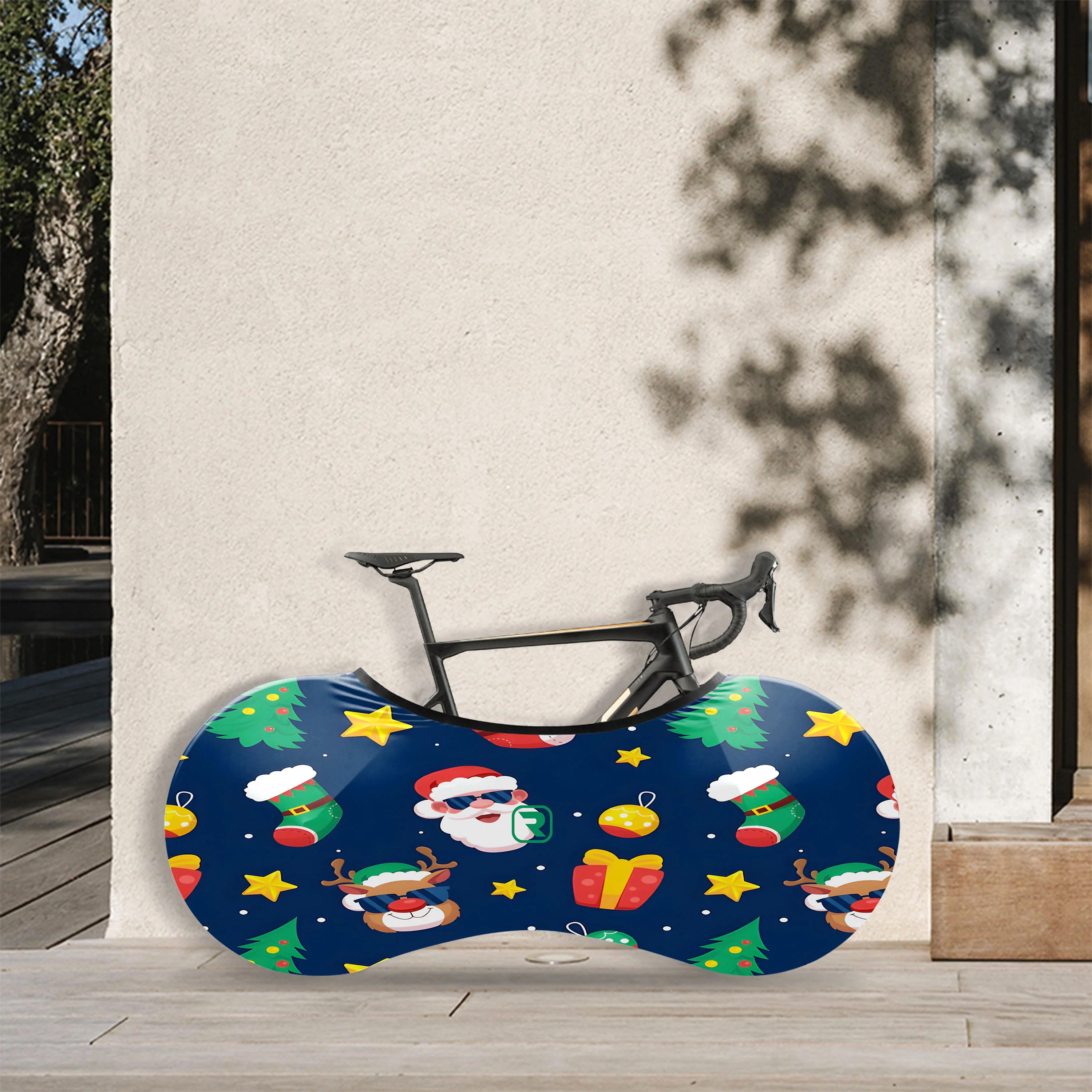 Christmas Gift Illustration Bicycle Wheels Cover - Image 2