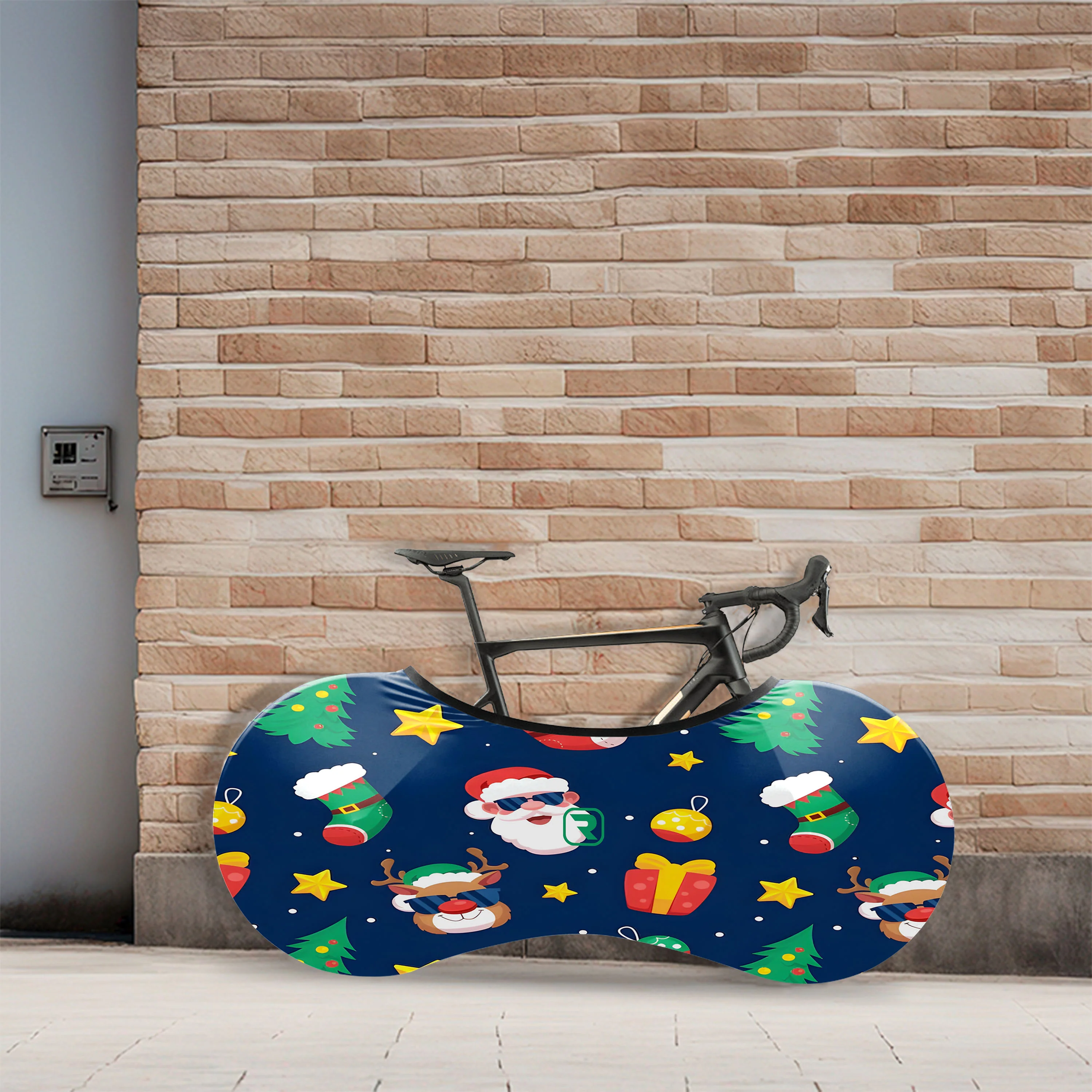 Christmas Gift Illustration Bicycle Wheels Cover - Image 3