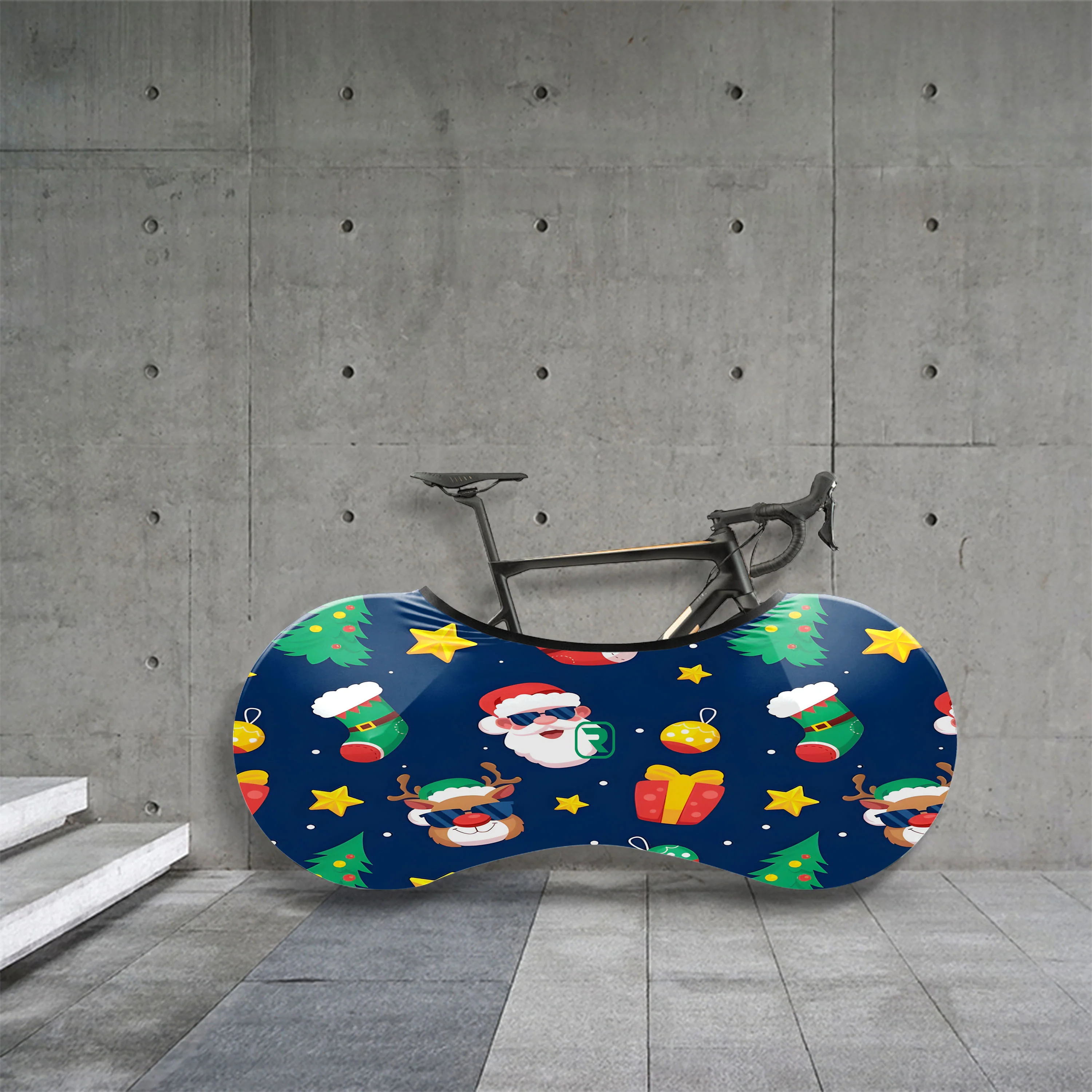 Christmas Gift Illustration Bicycle Wheels Cover - Image 4