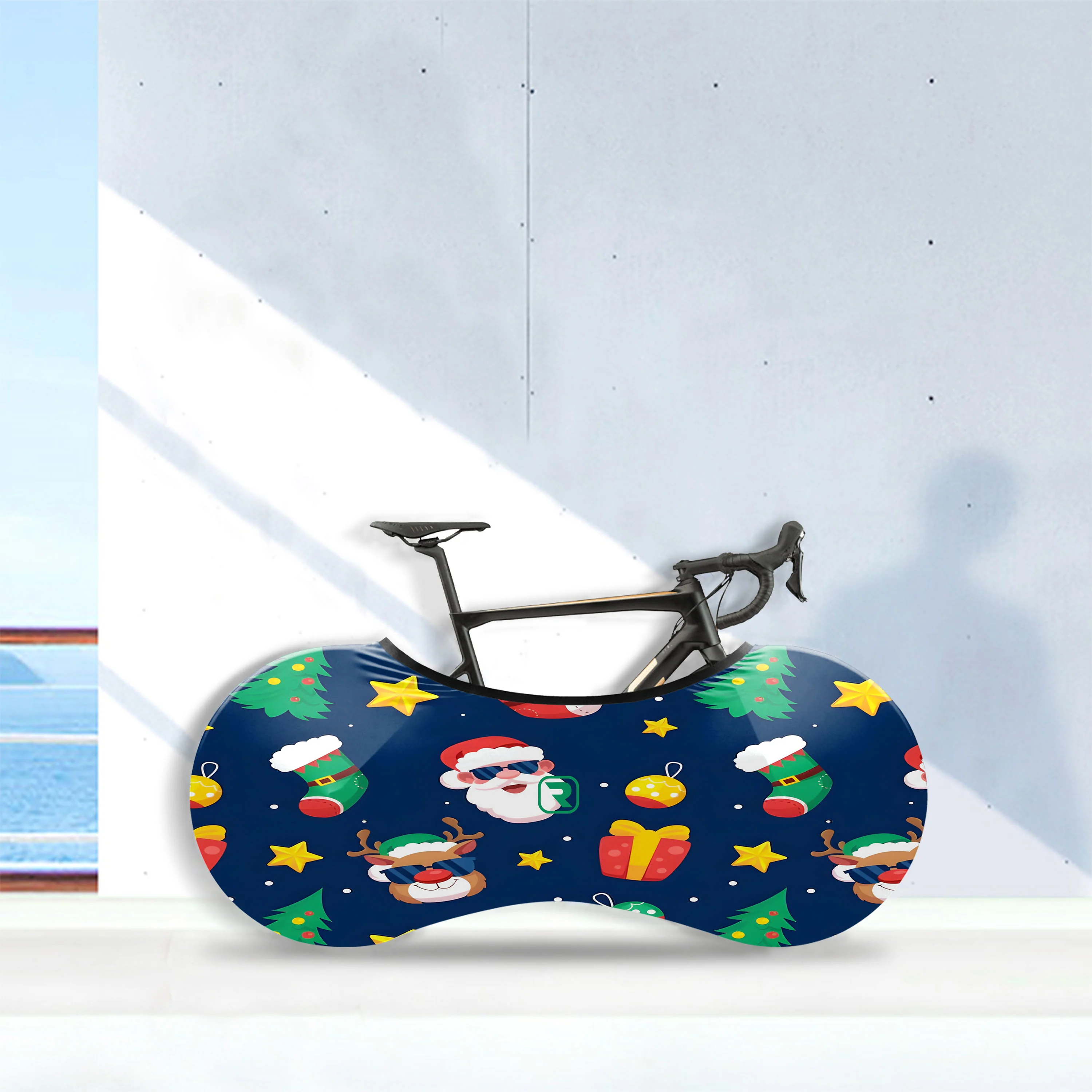 Christmas Gift Illustration Bicycle Wheels Cover - Image 5