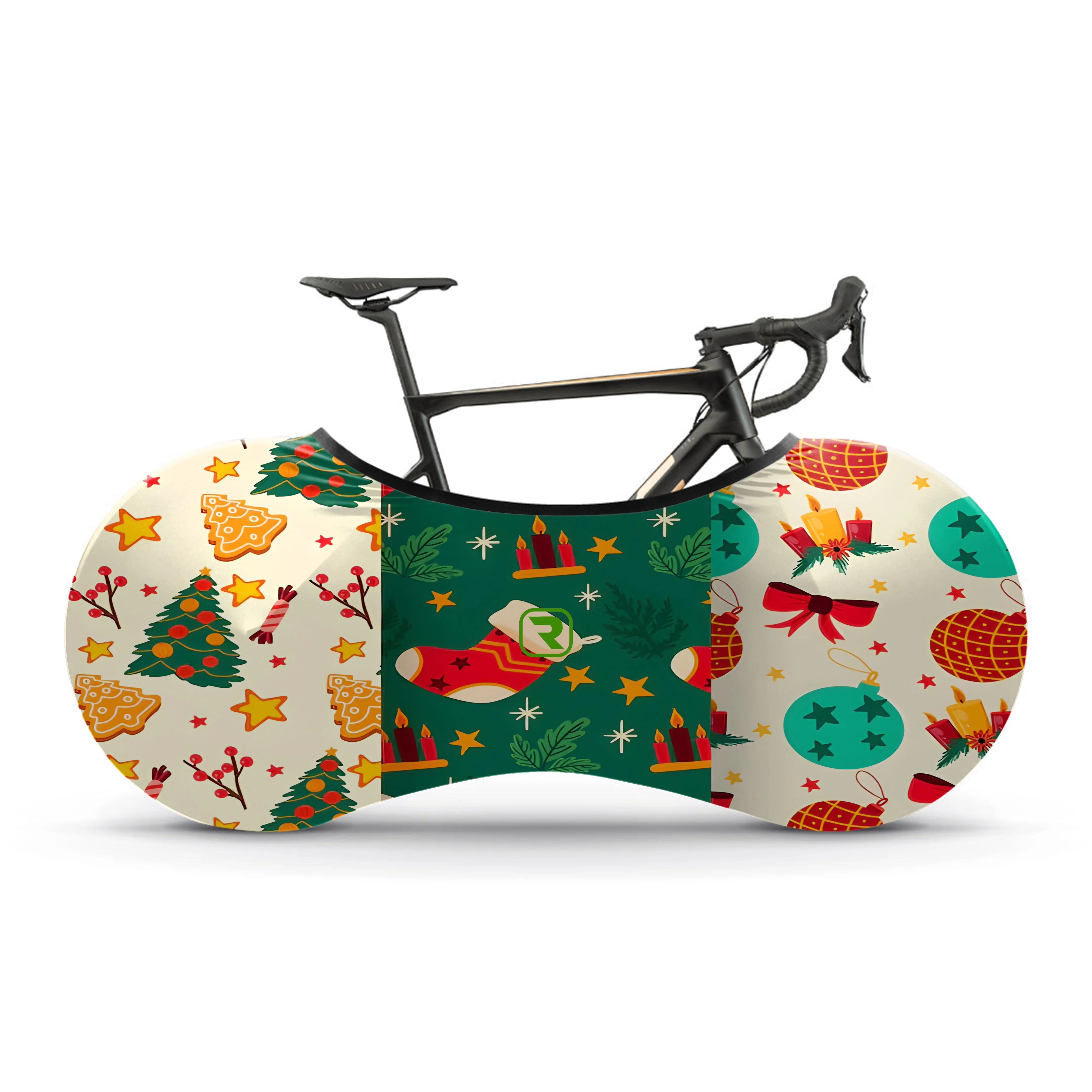 Christmas Gift Illustration Bicycle Wheels Cover