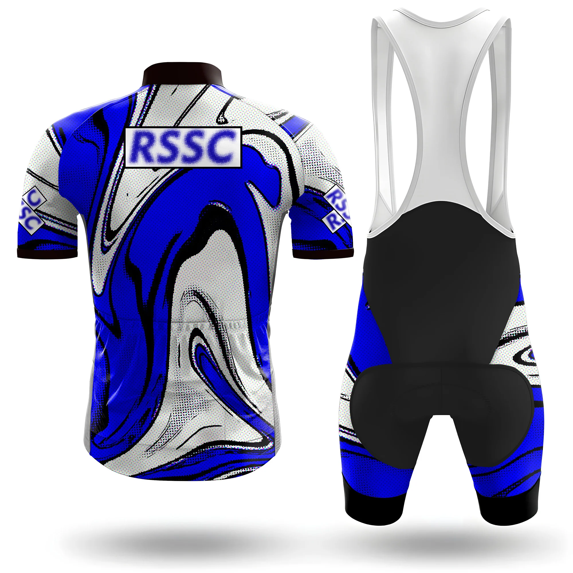 Cobalt Swirl Men's Short Sleeve Cycling Kit - Image 2