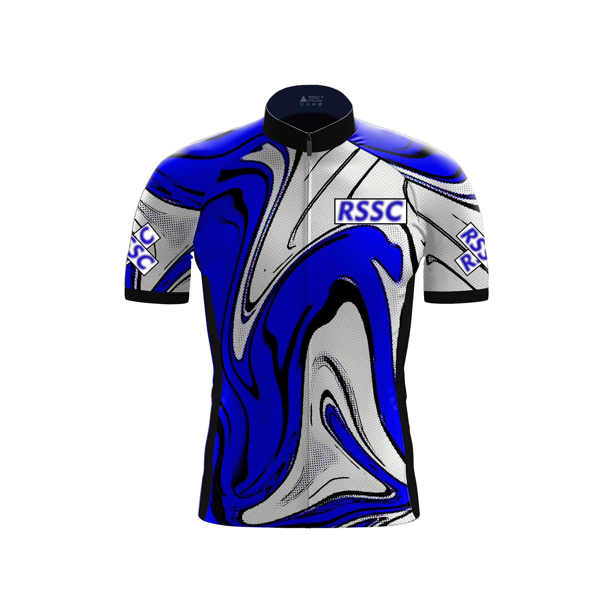 Cobalt Swirl Men's Short Sleeve Cycling Kit - Image 3