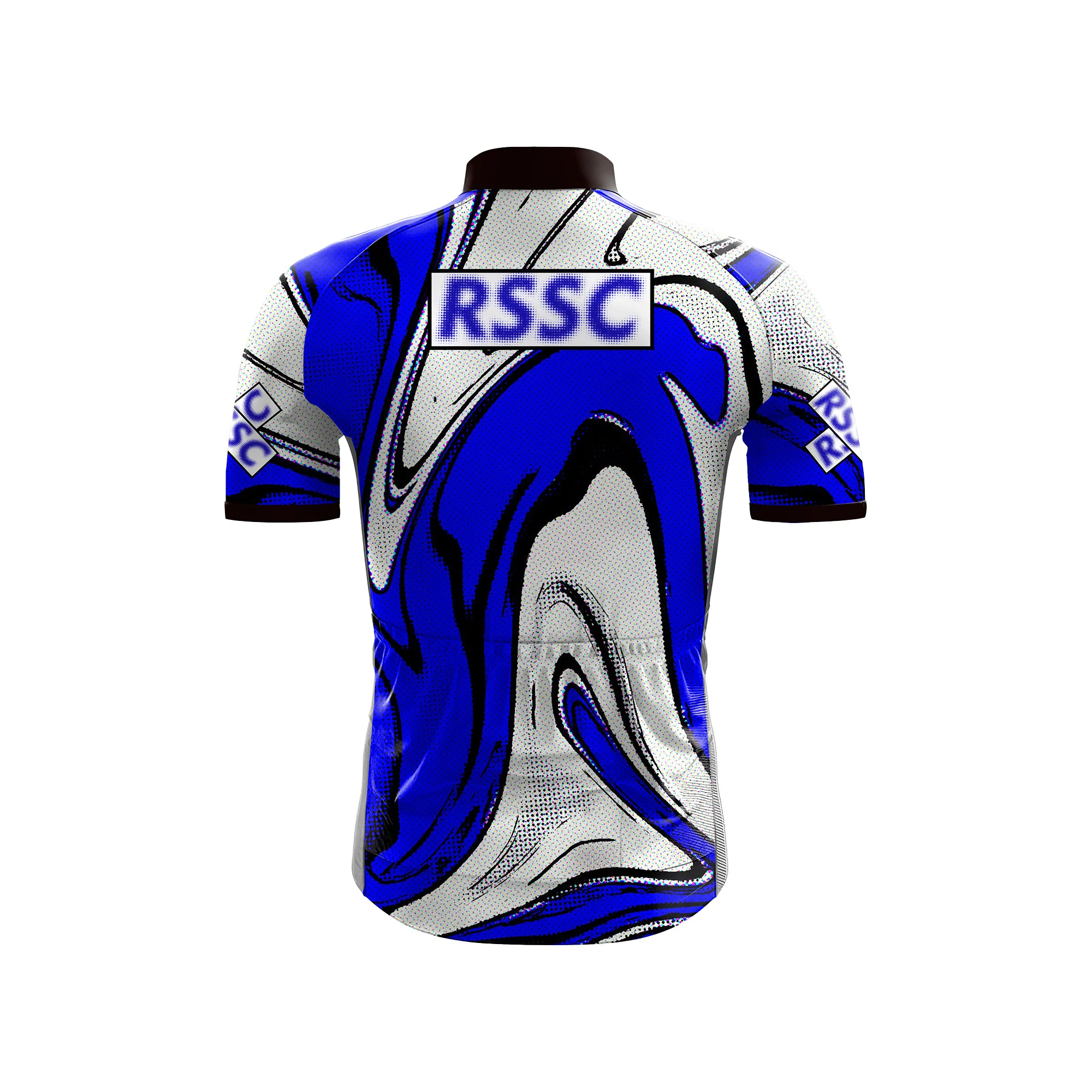 Cobalt Swirl Men's Short Sleeve Cycling Kit - Image 4