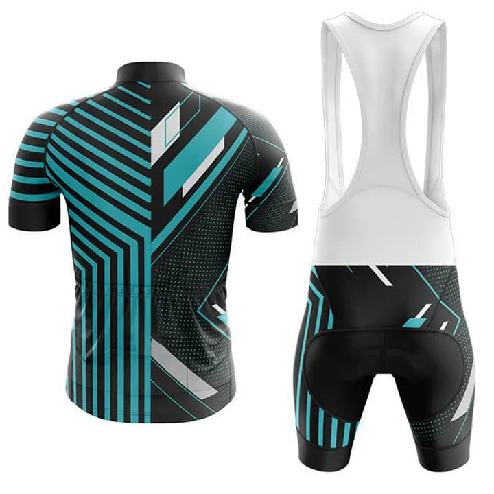 Colorful Abstract Men's Short Sleeve Cycling Kit - Image 2