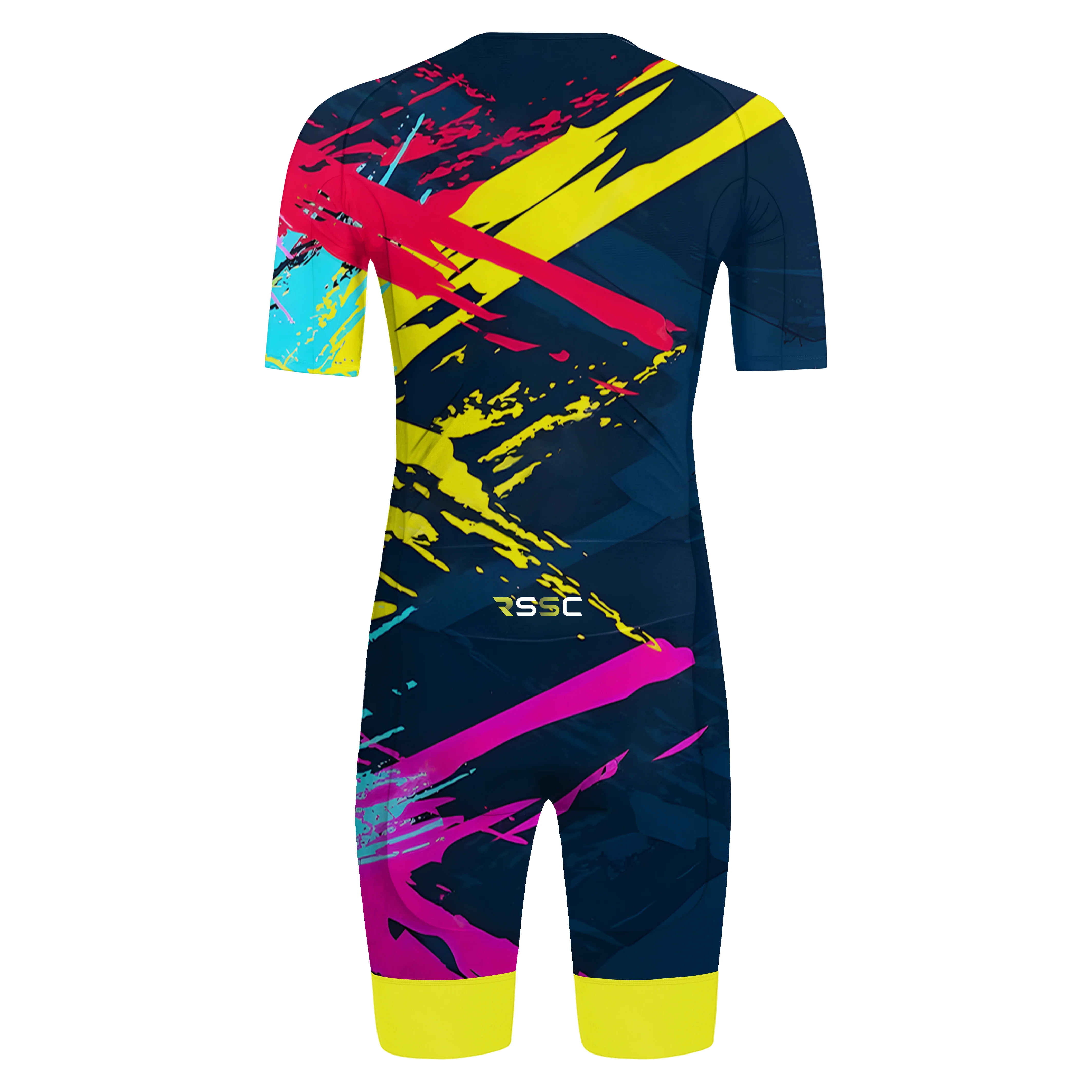 Colorful Abstract Movement Men's Triathlon Suit - Image 2