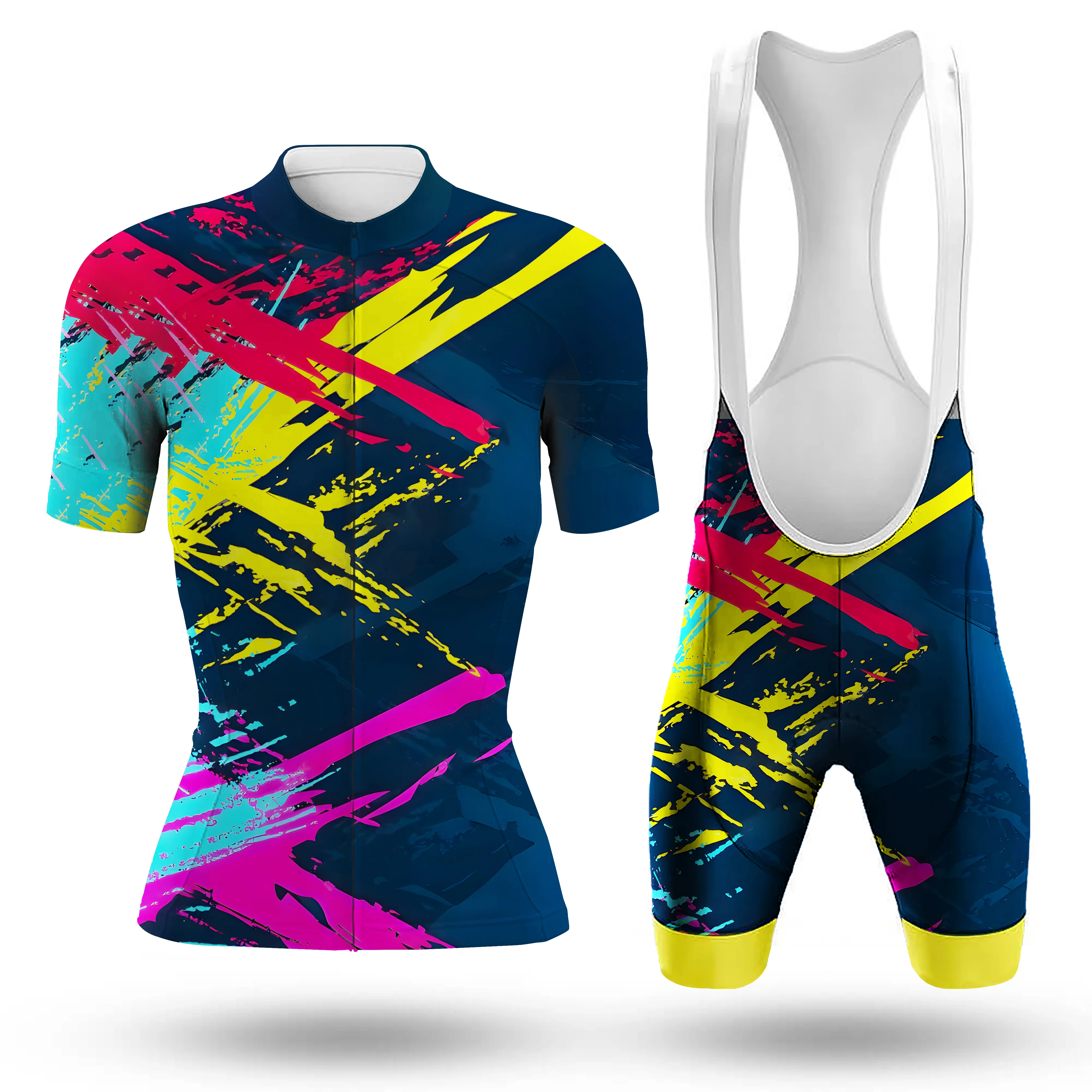 Colorful Abstract Movement Women's Short Sleeve Cycling Kit