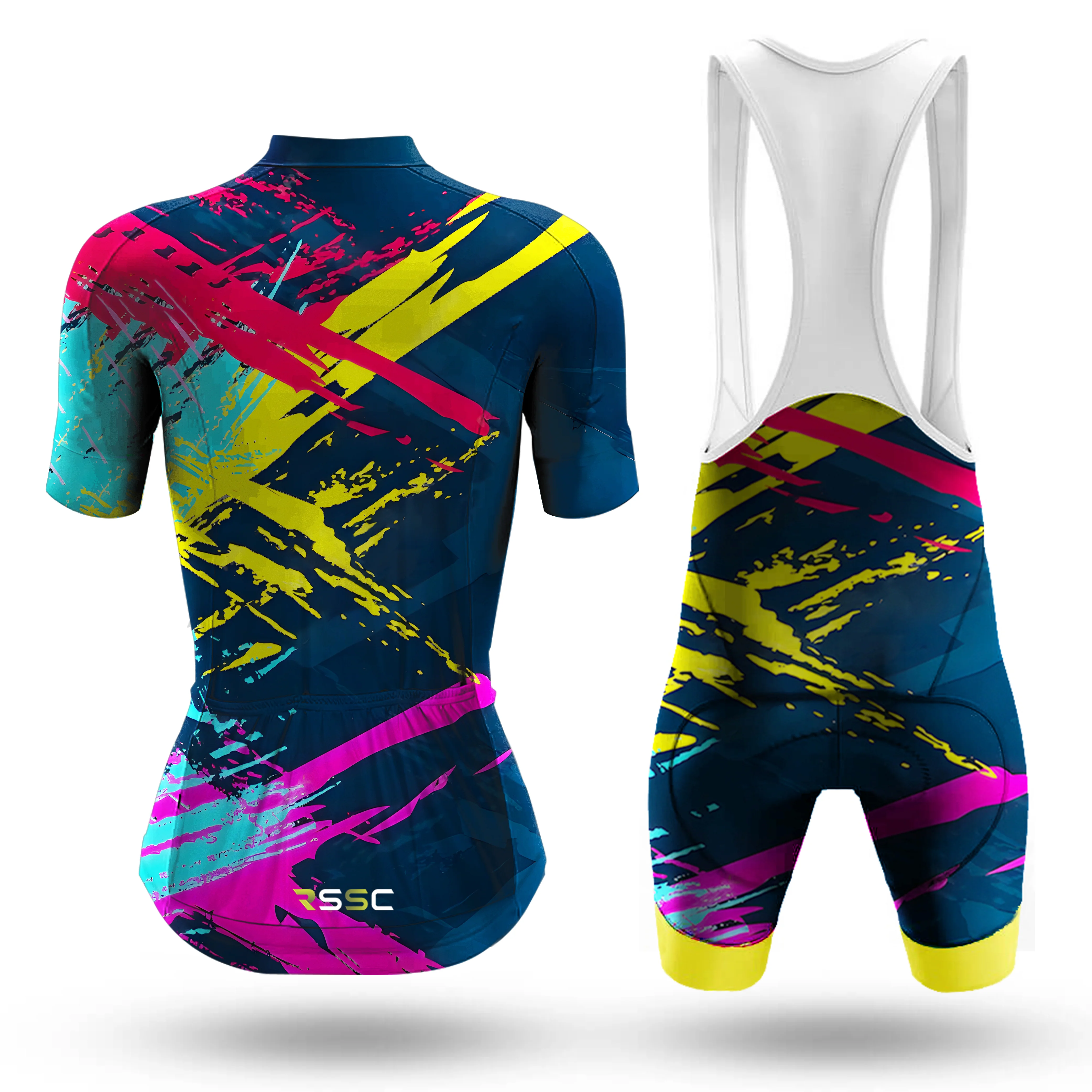 Colorful Abstract Movement Women's Short Sleeve Cycling Kit - Image 2