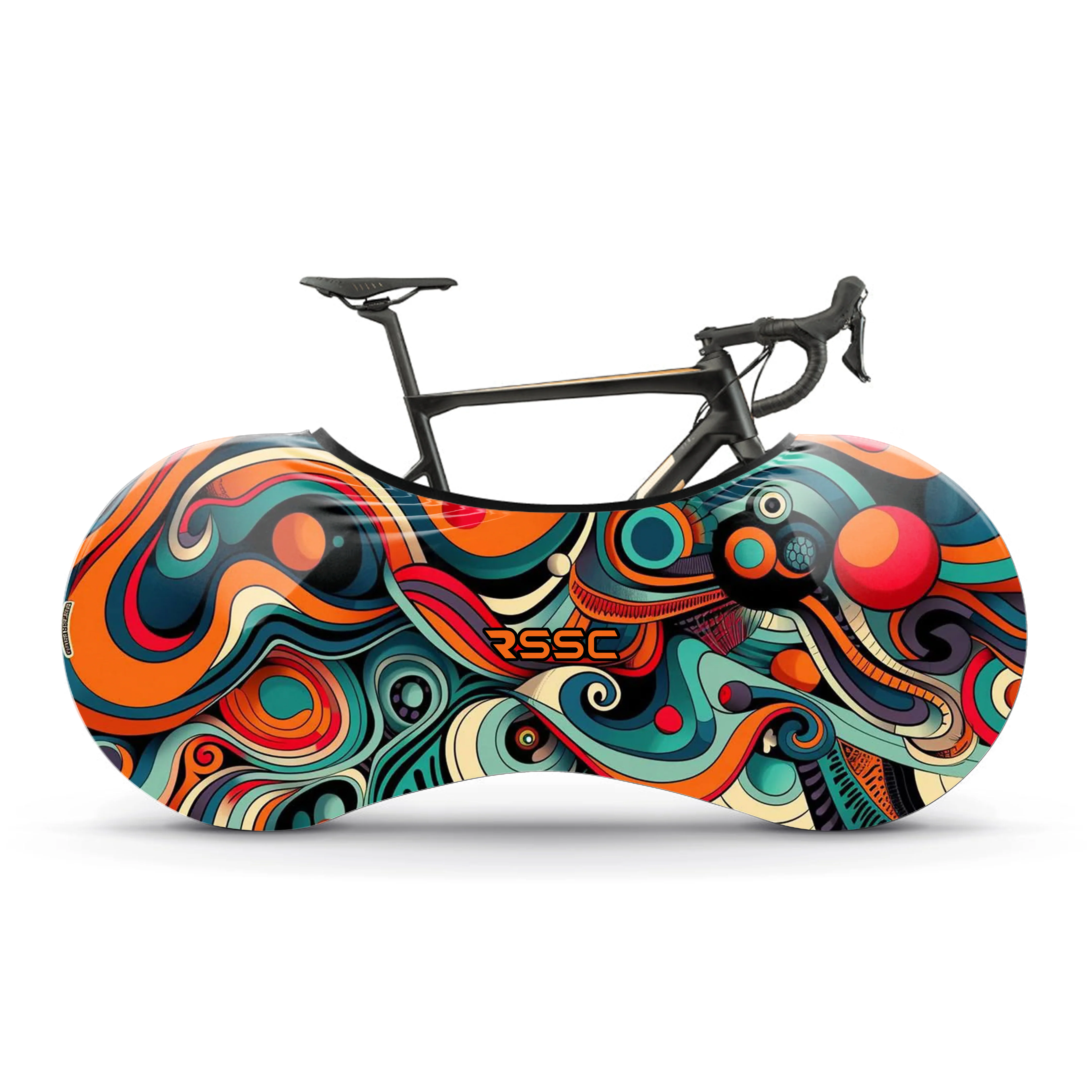 Colorful Art Illustration Bicycle Wheels Cover